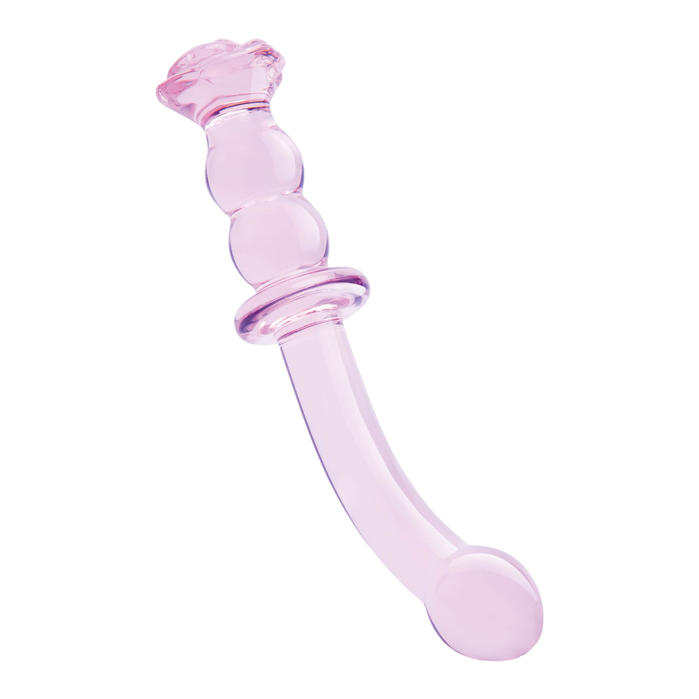 Glaze Glass - Rosebud G-Spot Dildo, 19 cm