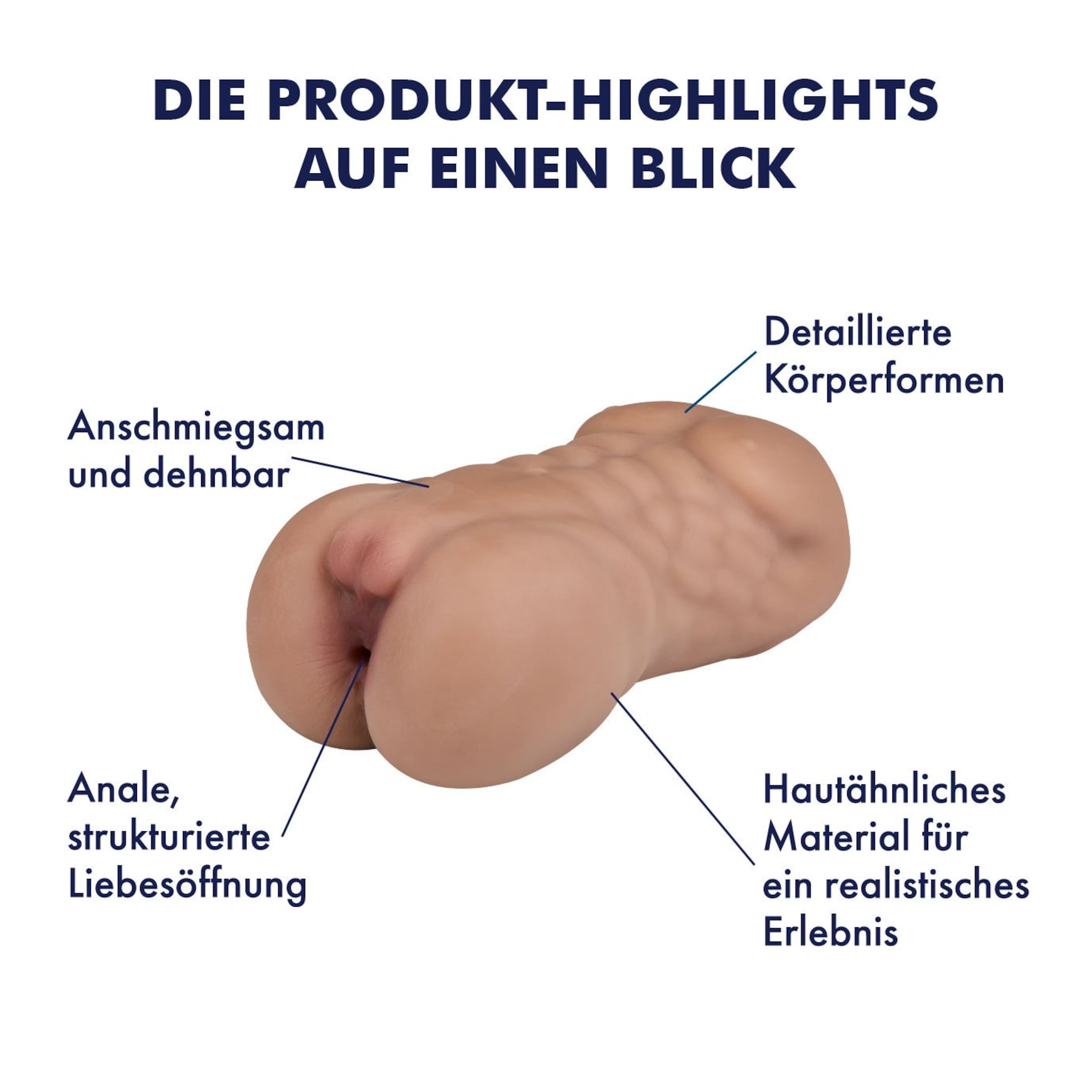 Realistischer Masturbator, 17 cm