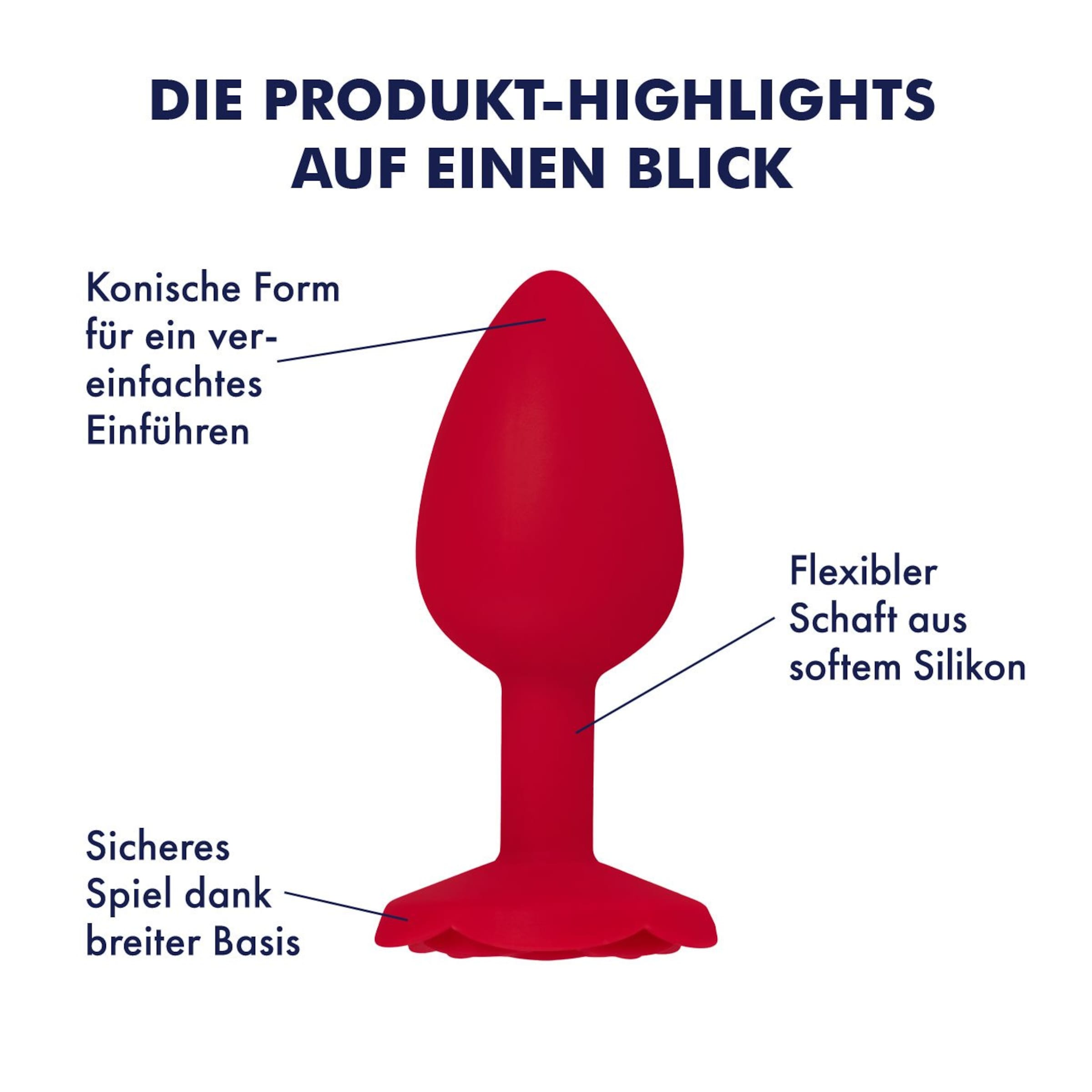 Analplug mit rosenförmiger Basis, 7 cm