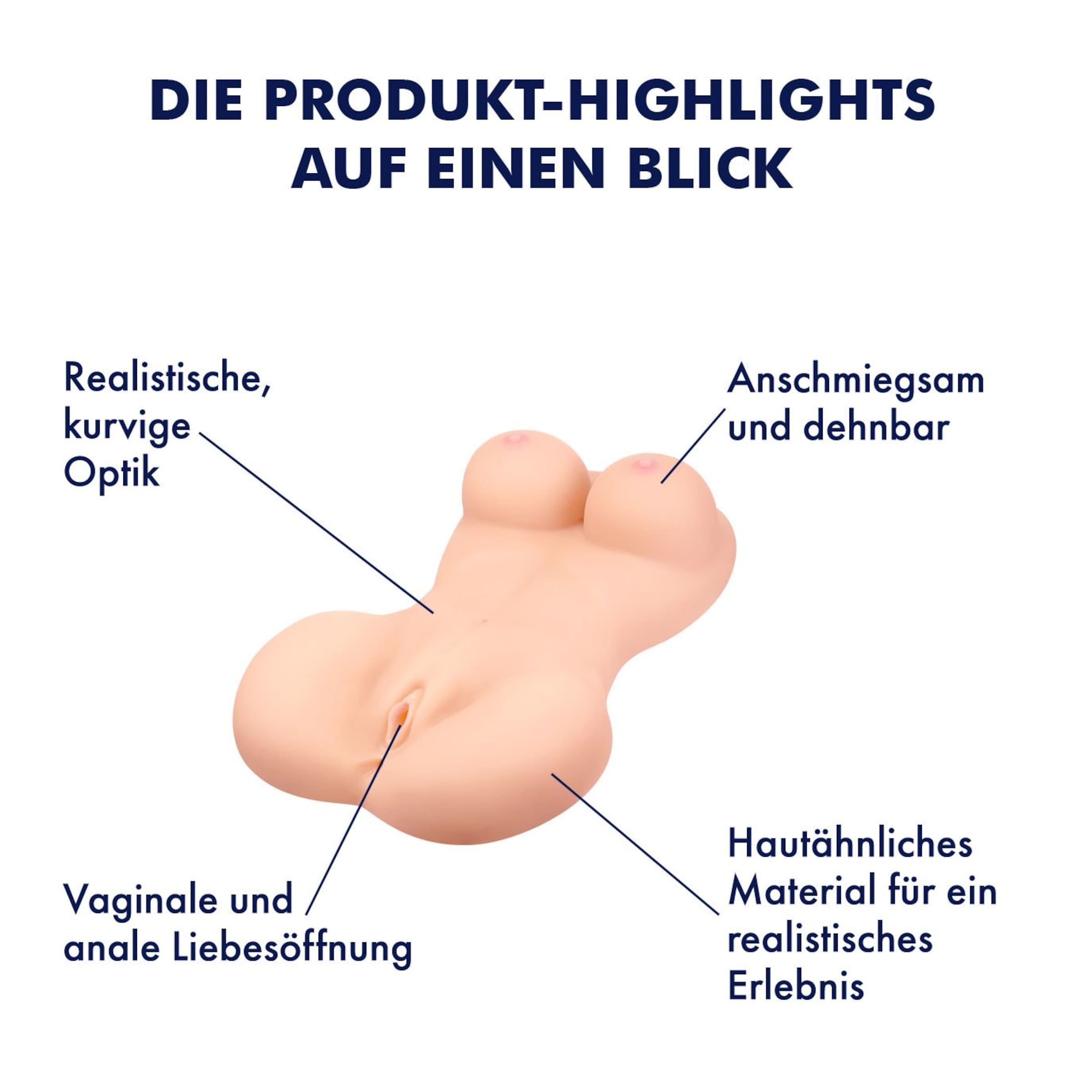 Luxus-Natur masturbator, 53,5 cm