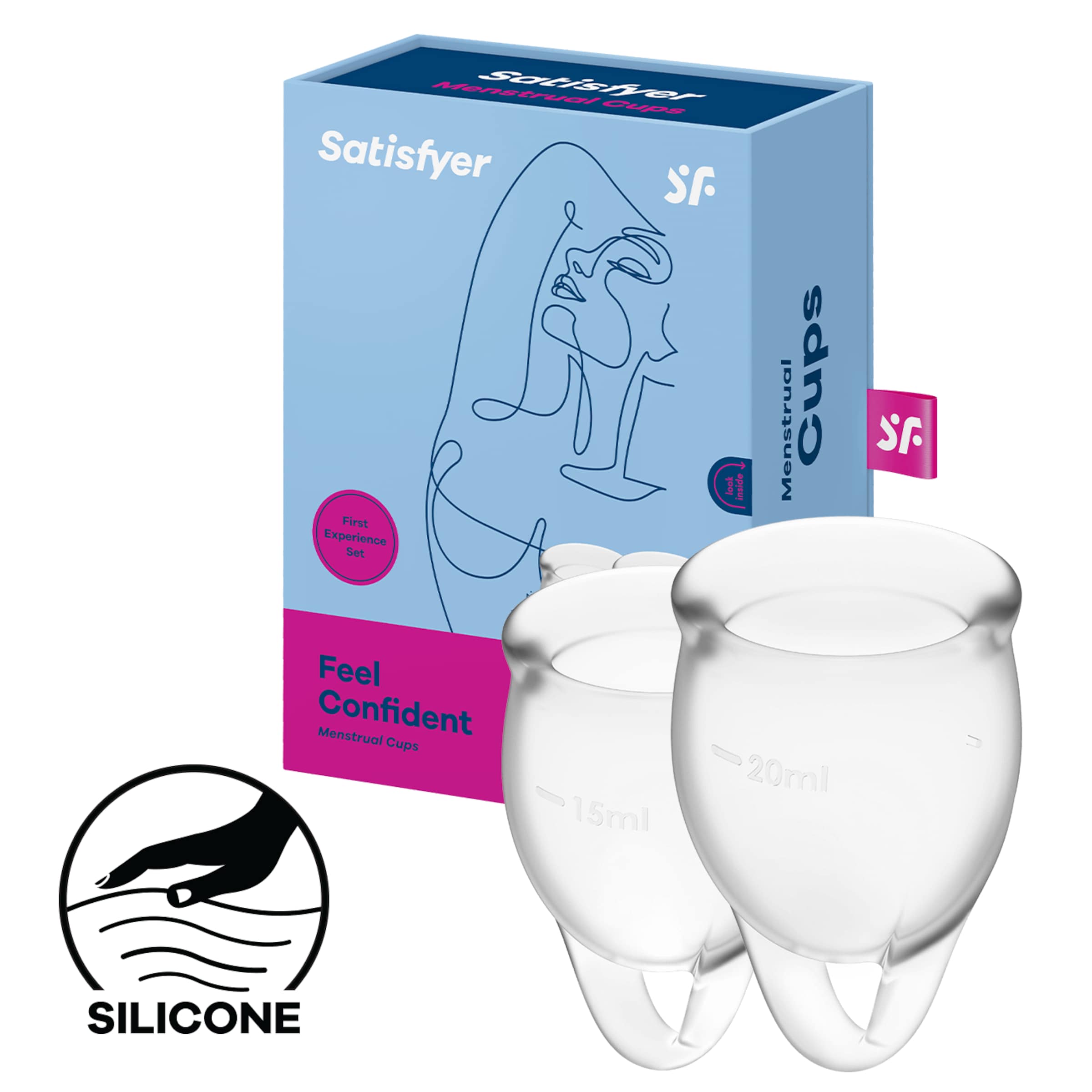 Satisfyer Feel Confident - Menstrual Cup Set, 15 & 20 ml