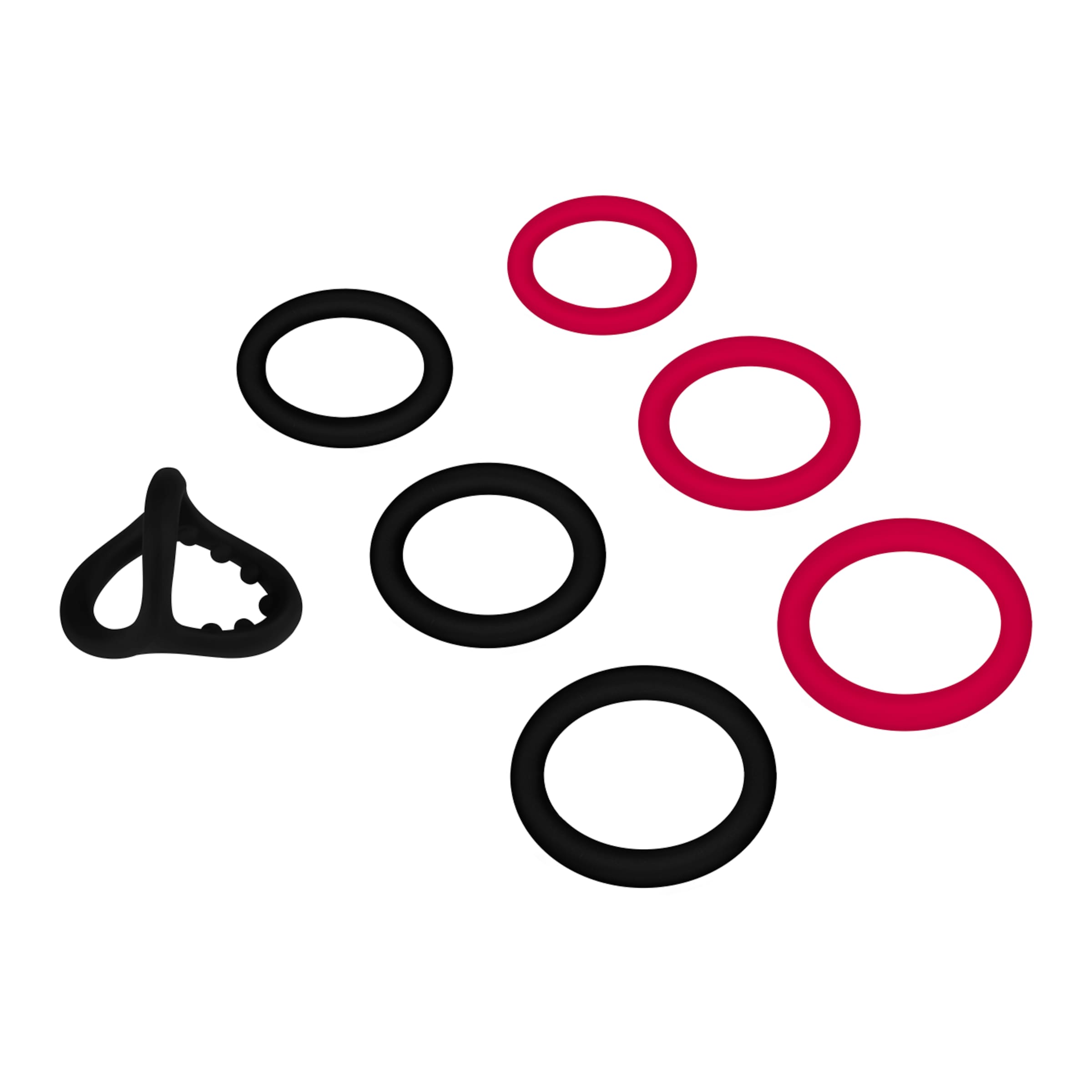 Penis- und Hodenring-Set aus Silikon, 7 tlg.