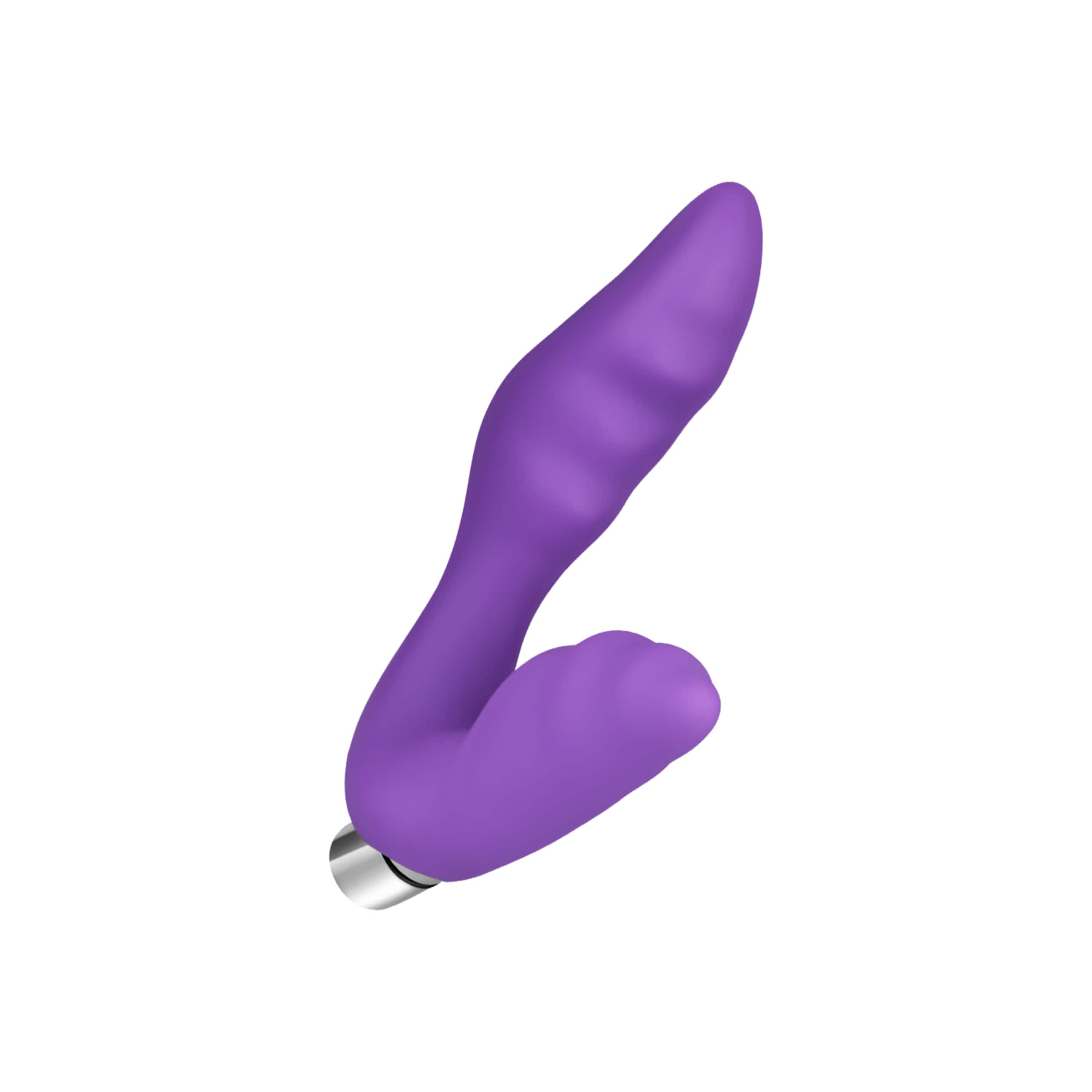 Analvibrator mit Dammreizer aus Silikon, 14 cm