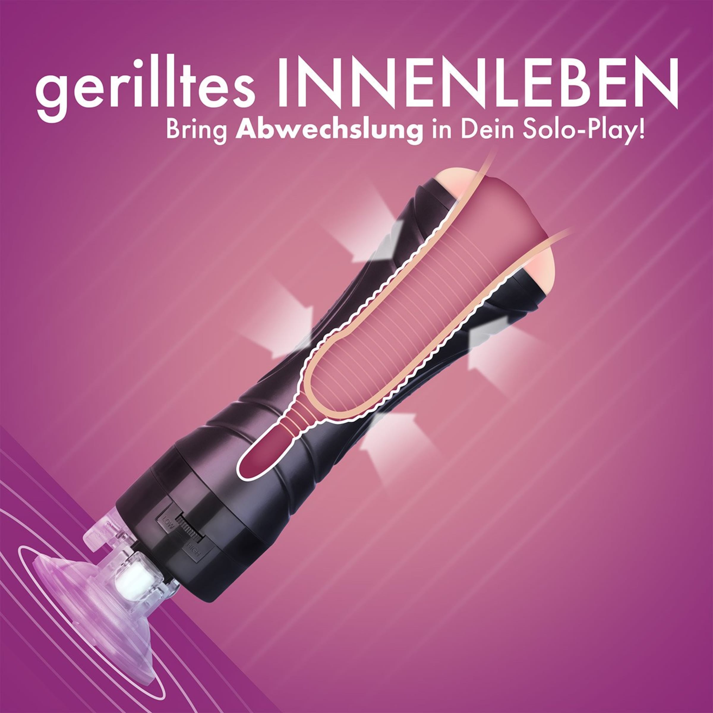 Masturbator mit Saugfuß, 28,5 cm