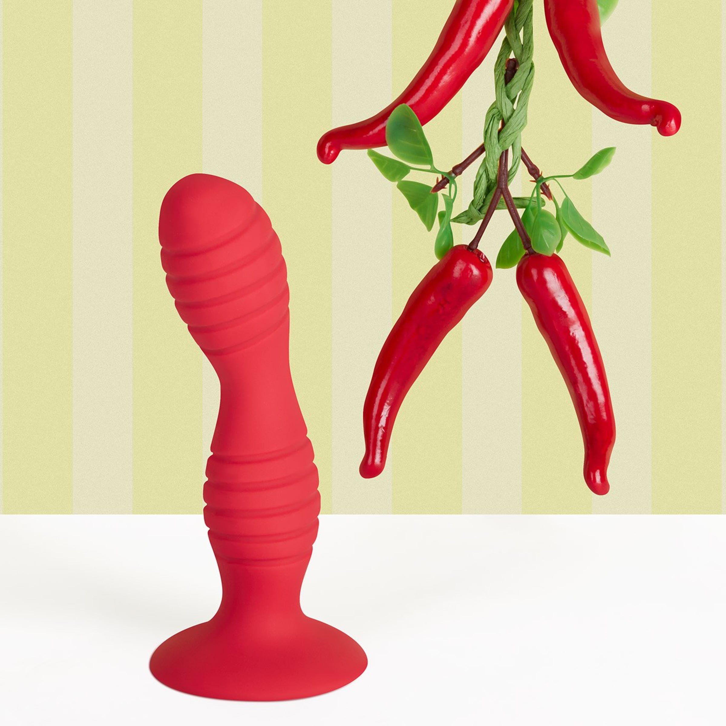 Dildo mit innenliegenden Kugeln, Silikon, 18 cm