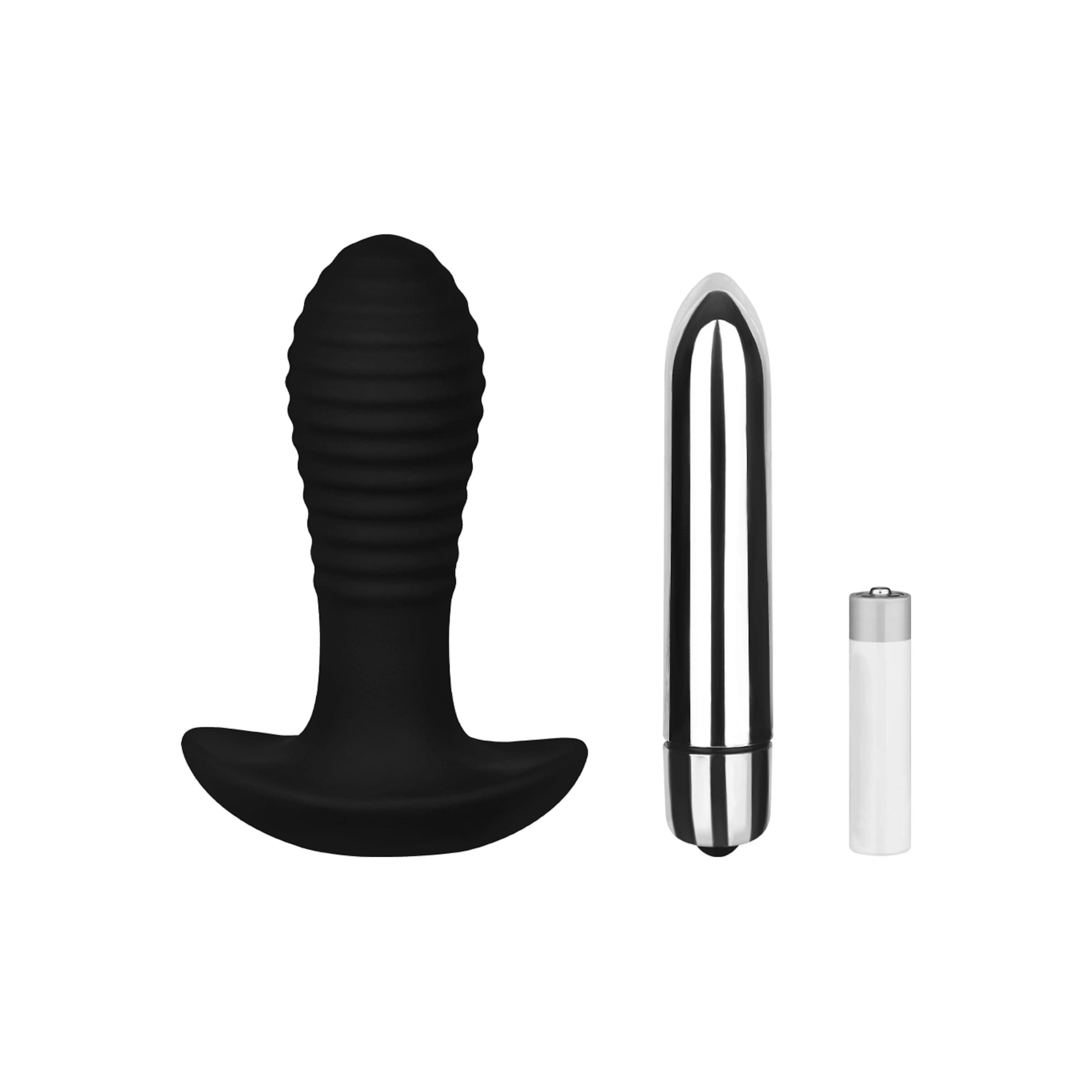 Gerillter Silikon-Analplug, 10,2 cm