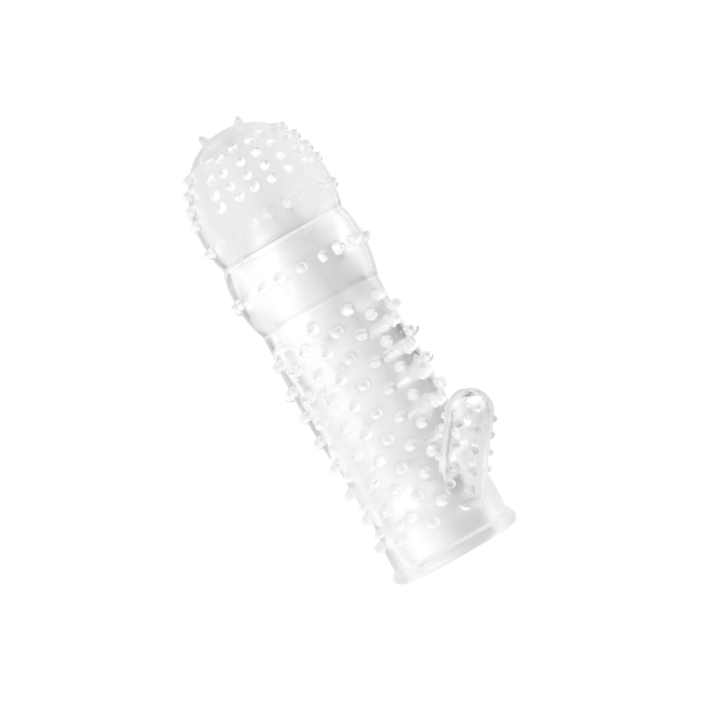 Genoppte Penishülle mit Klitorisreizer, 13 cm