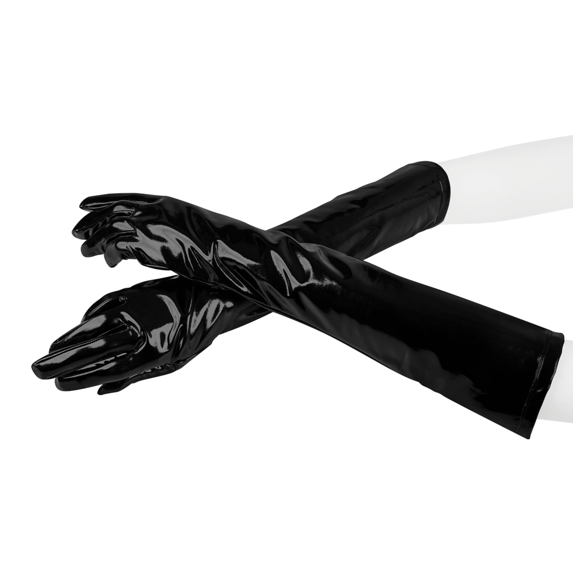 Lange Lack-Handschuhe