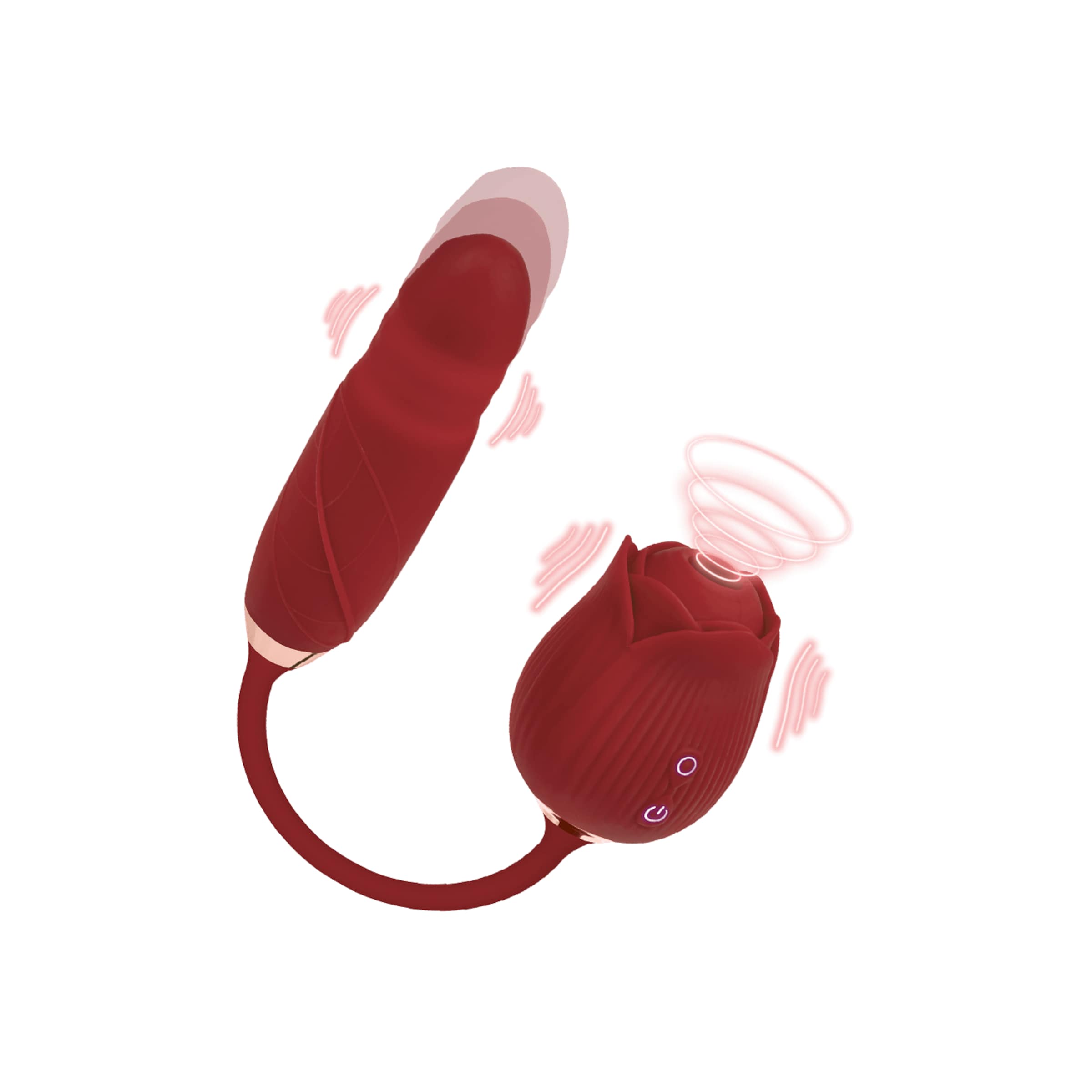 2-in-1 Vibrator Suck & Thrust, 30 cm
