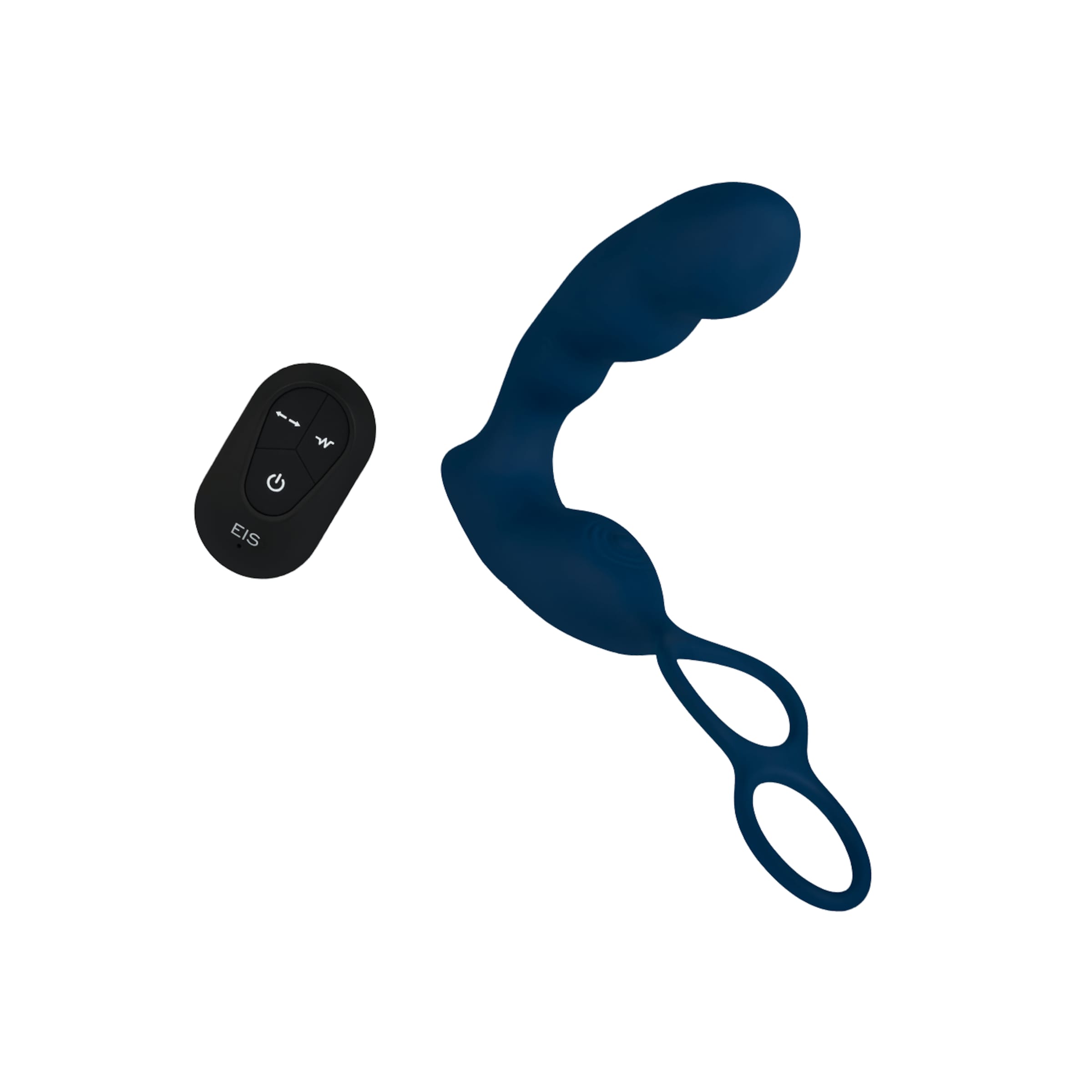 Prostata-Vibrator mit integriertem Penis- und Hodenring, 18 cm
