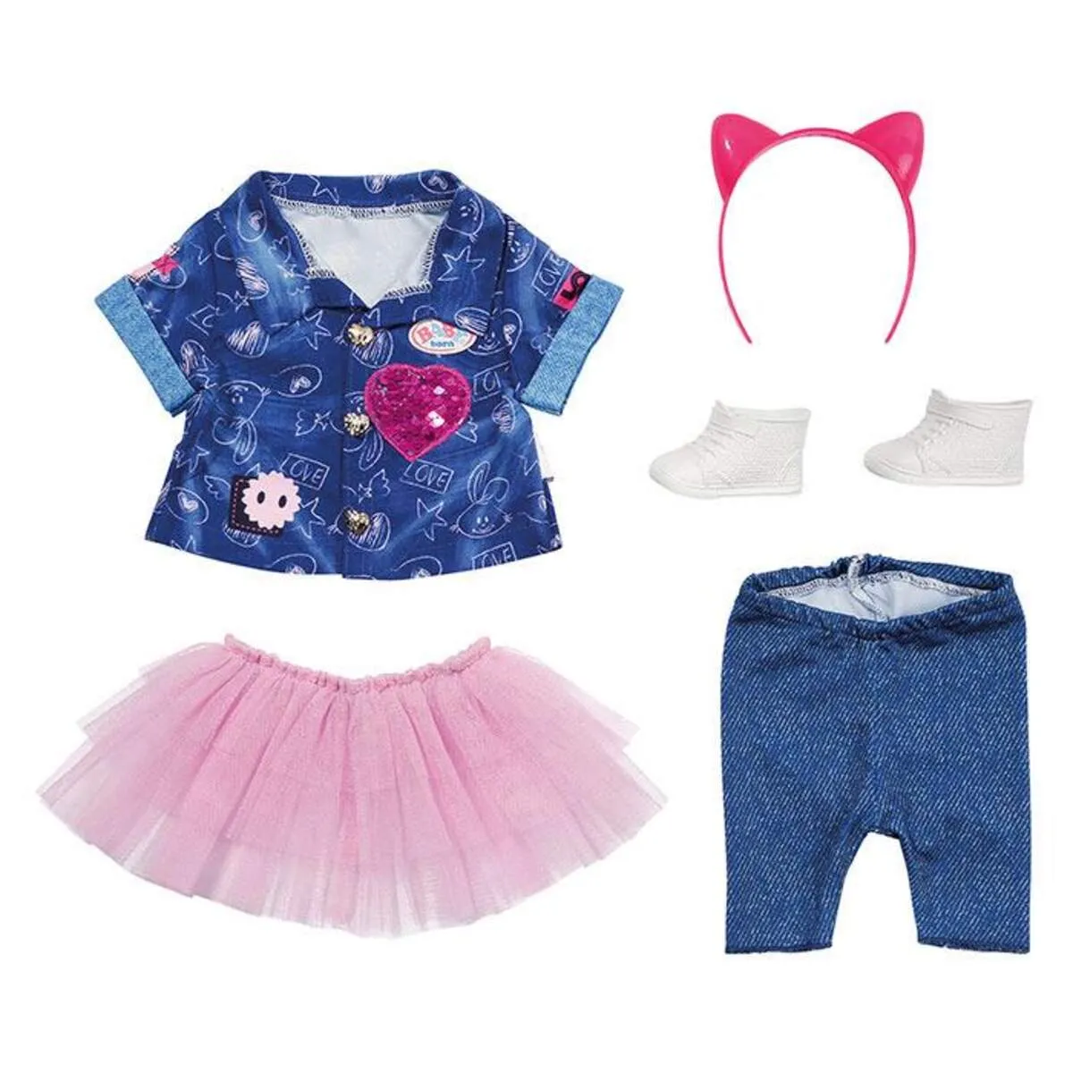 BABY born® 829110 Deluxe Jeans Kleid Set 43 cm