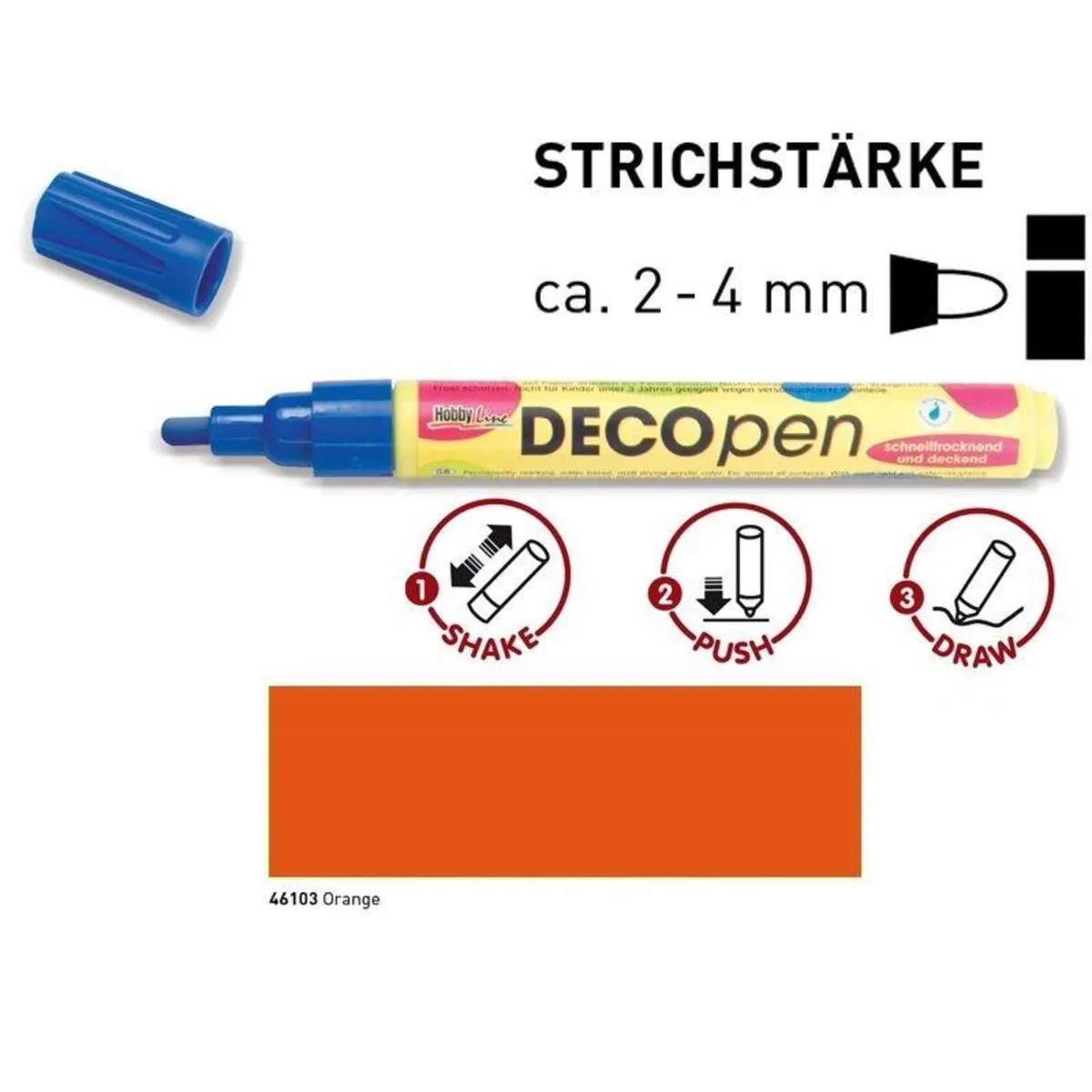KREUL 46103 DecoPen Orange 2-4 mm