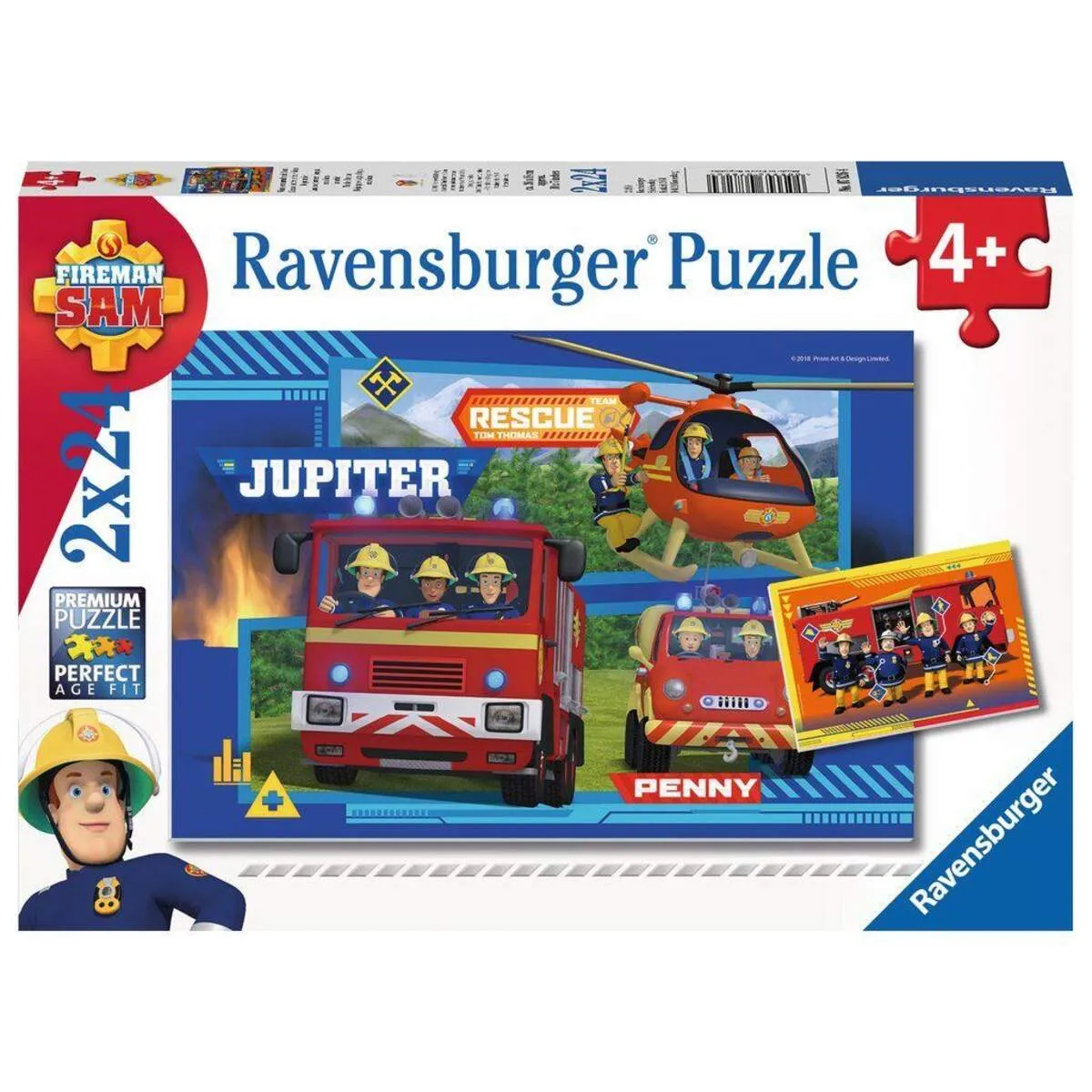 Ravensburger 07826 Kinderpuzzle 2x24 Teile - Feuerwehrmann Sam - Wasser marsch mit Sam