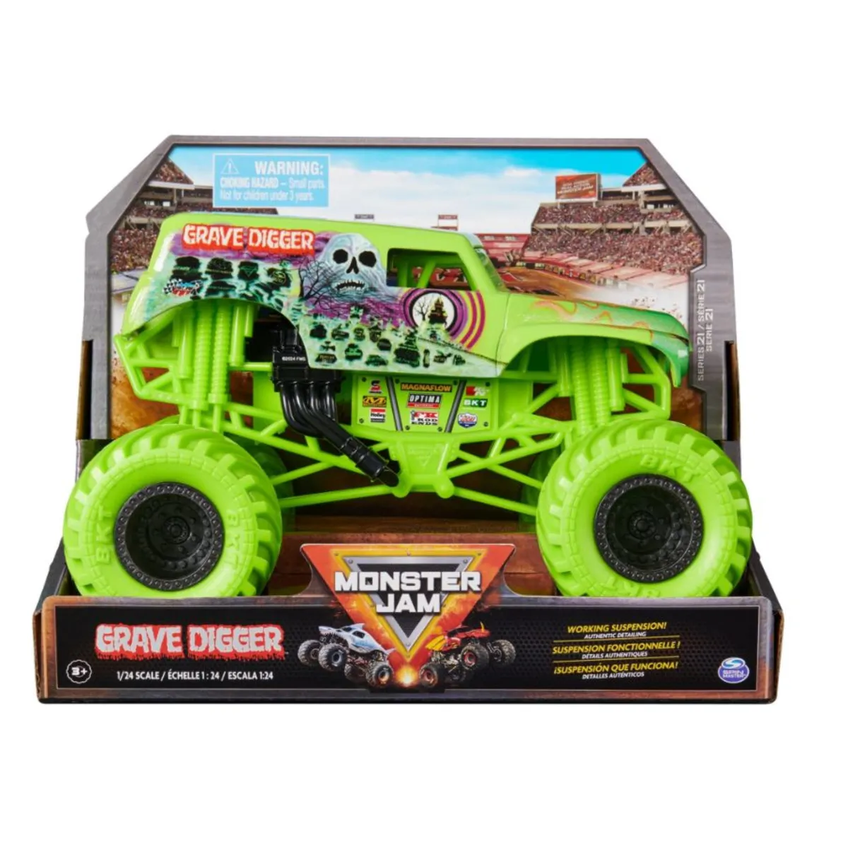 Spin Master Monster Jam - Offizieller Grave Digger Monster Truck, 1:24