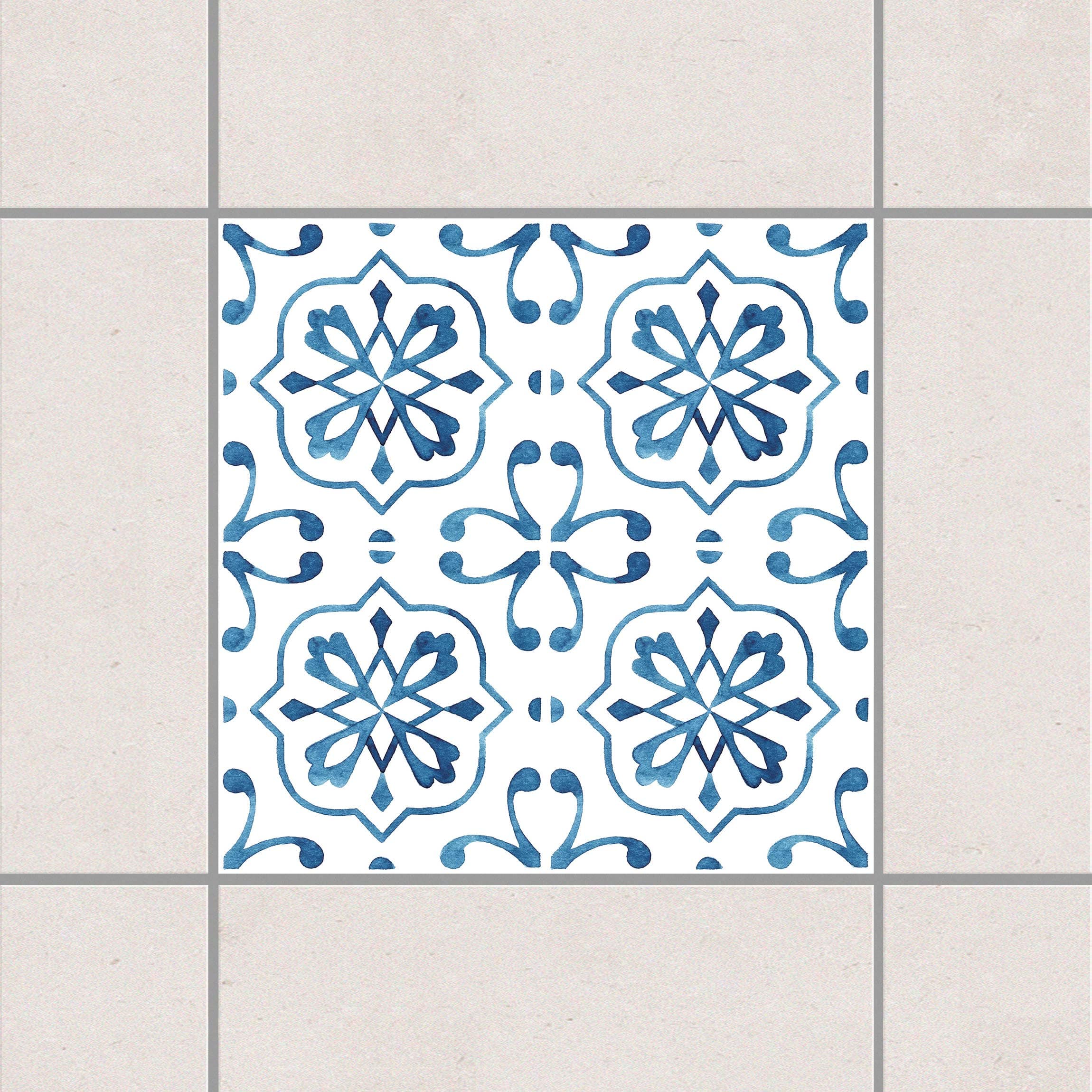 Fliesenaufkleber Blau Weiß Muster Serie No.4