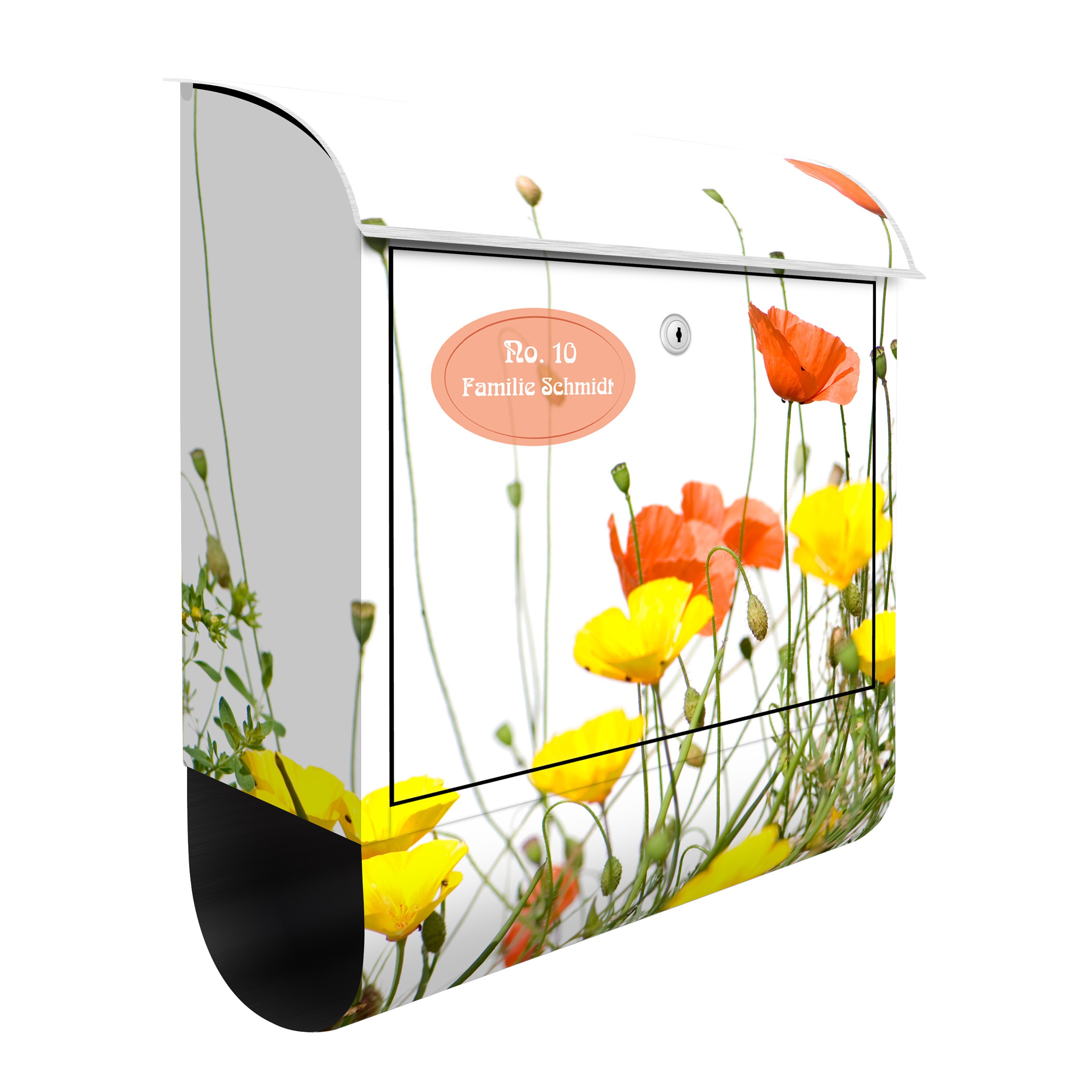 Briefkasten mit eigenem Text Wunschtext Wild Flowers
