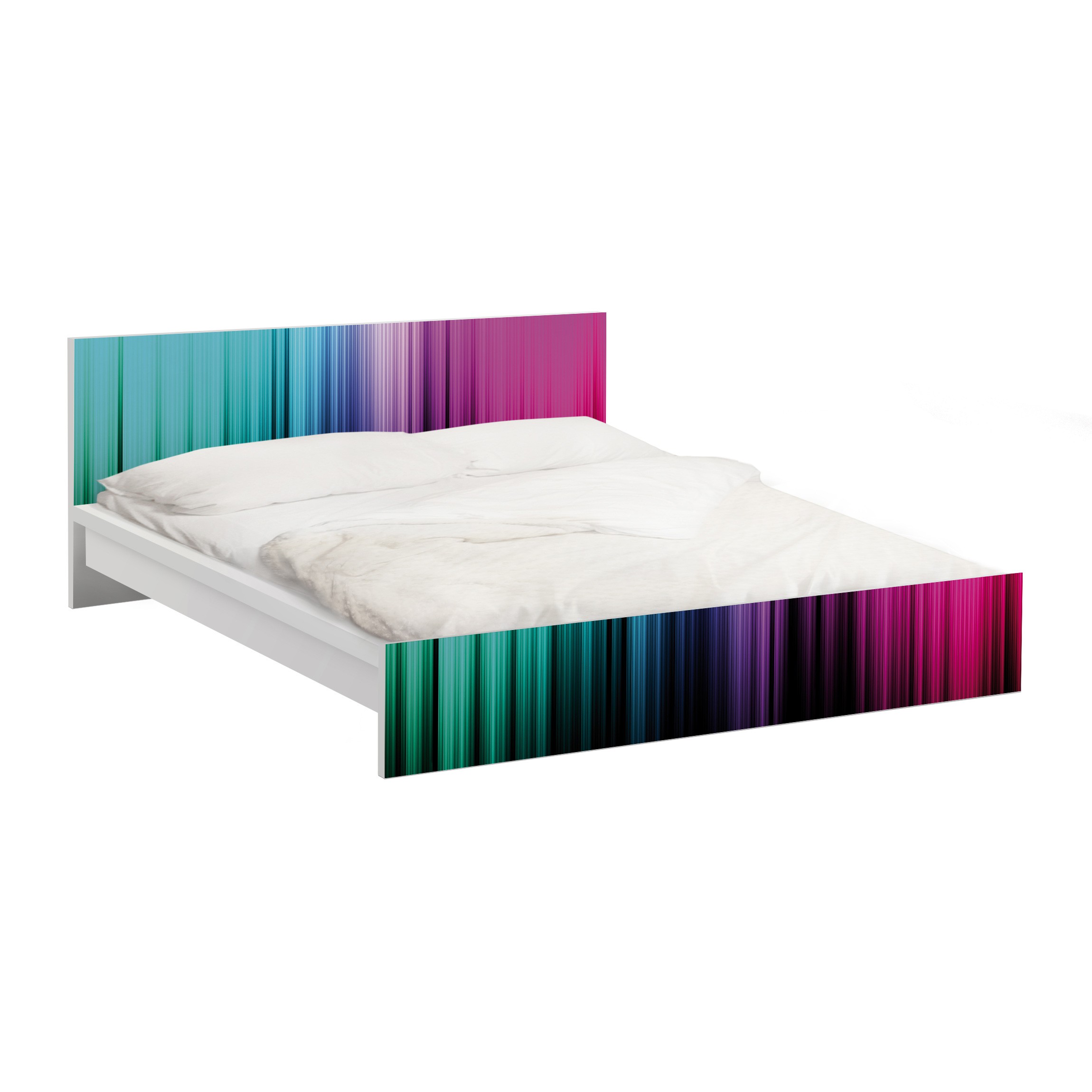 Möbelfolie für IKEA Malm Bett 160 cm Breite Rainbow Display