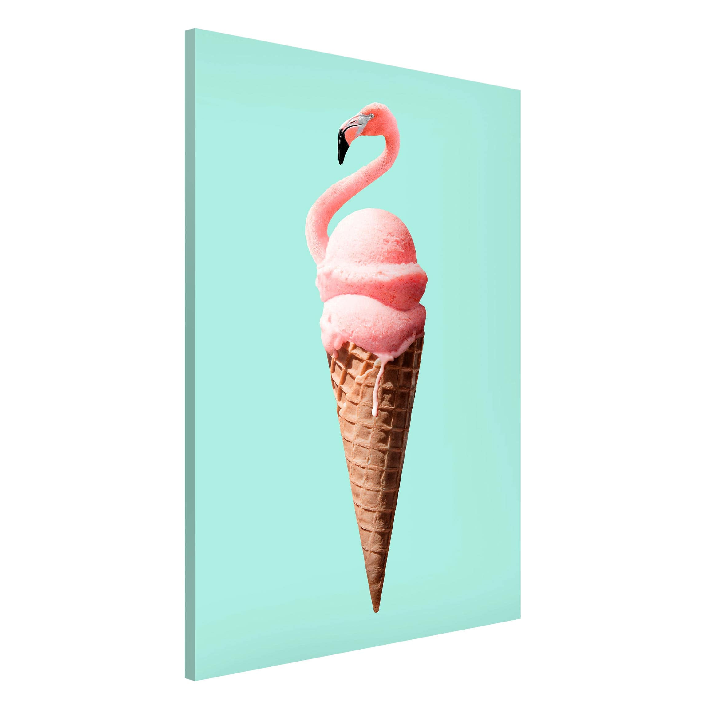 Magnettafel - Hochformat 2:3 Eis mit Flamingo