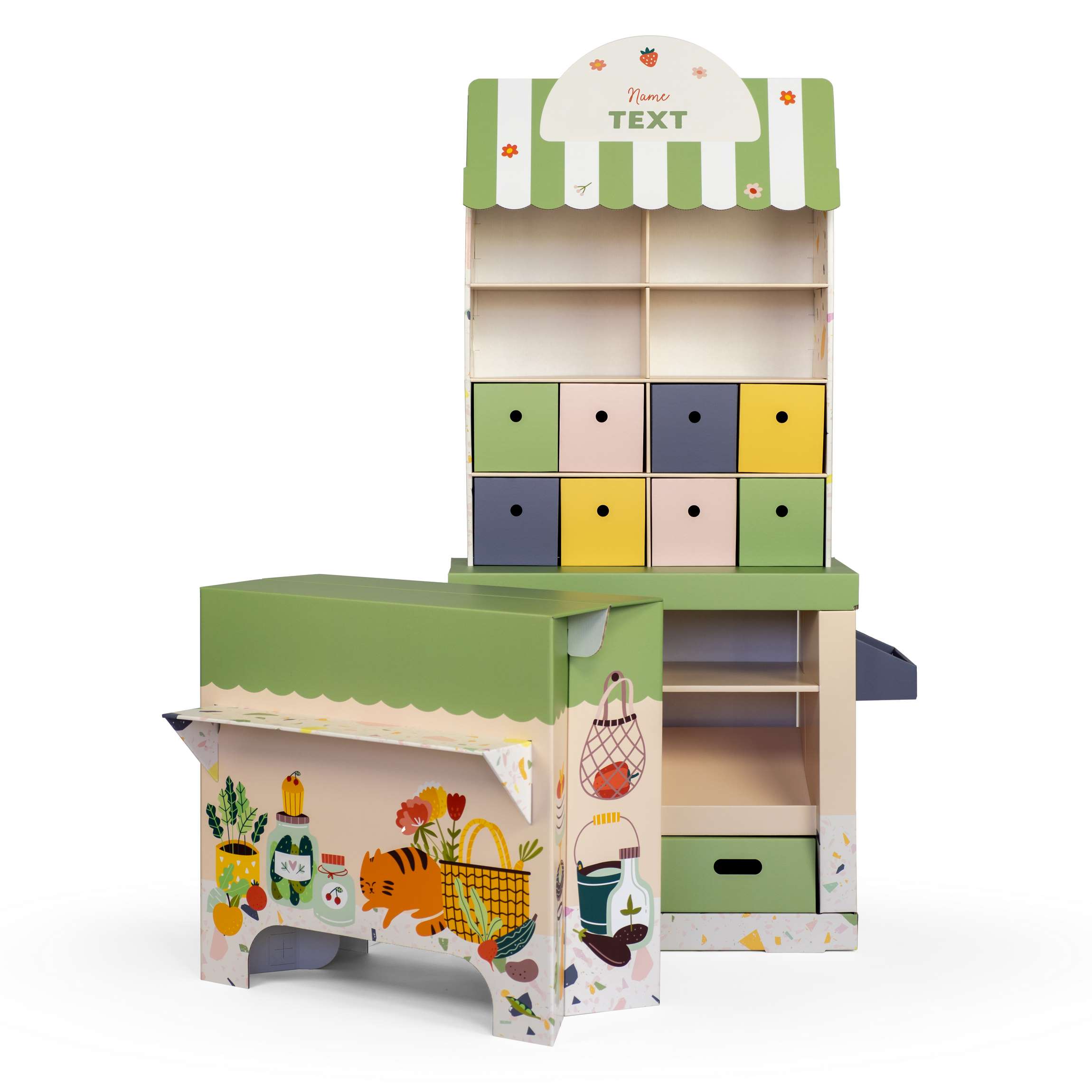 FOLDZILLA Kaufladen Biomarkt Wunschtext