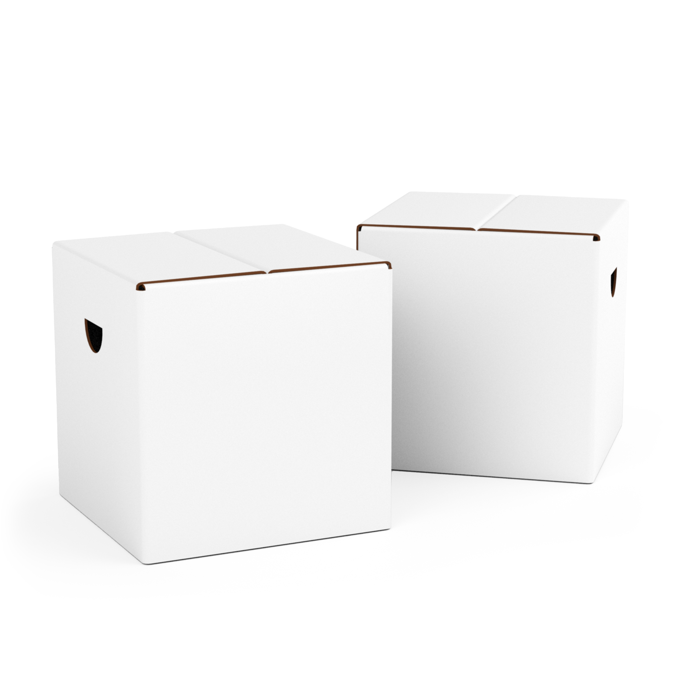 FOLDZILLA 2-teiliges Kinderhocker Set Pappe Kinderhocker weiß zum Bemalen/Bekleben