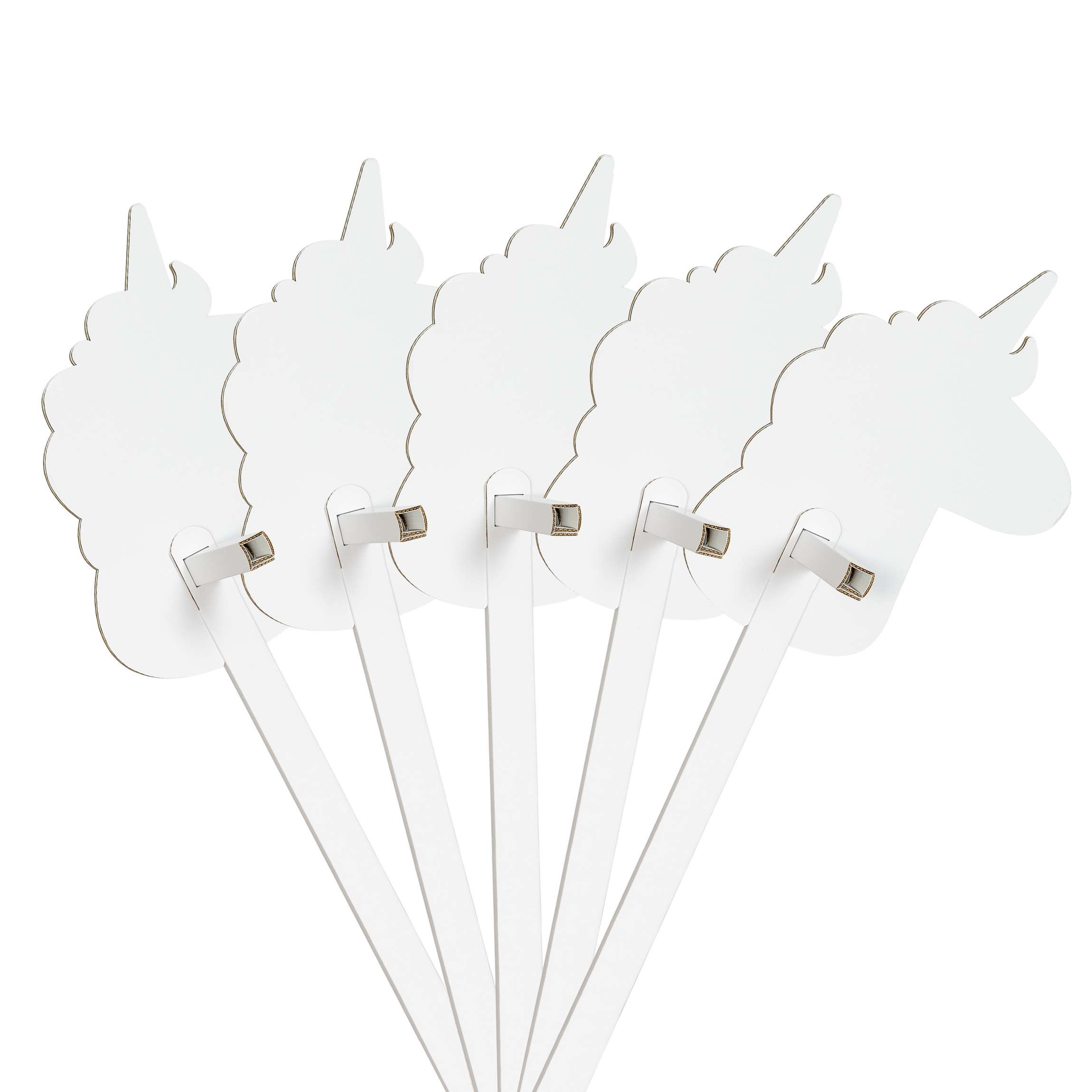 FOLDZILLA Steckenpferd Steckenpferde Set Einhorn weiß zum Bemalen/Bekleben