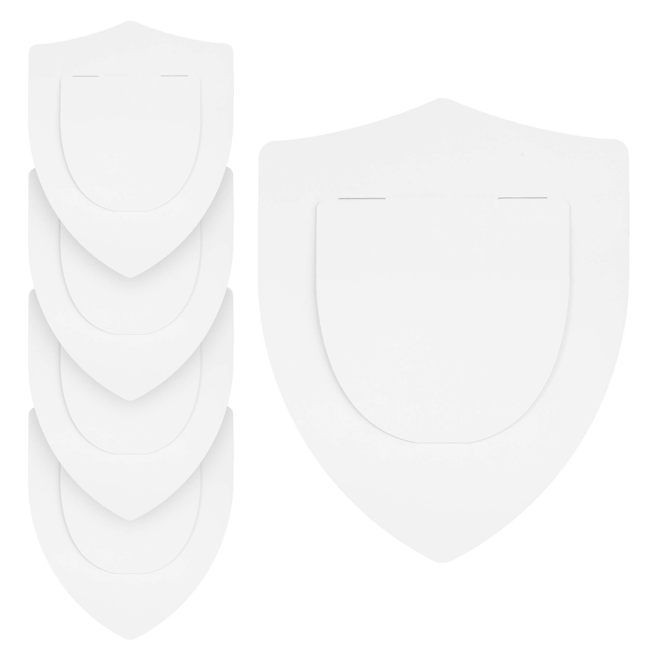 Kostüm Schilder 5er Set Wappen weiß zum bemalen / bekleben