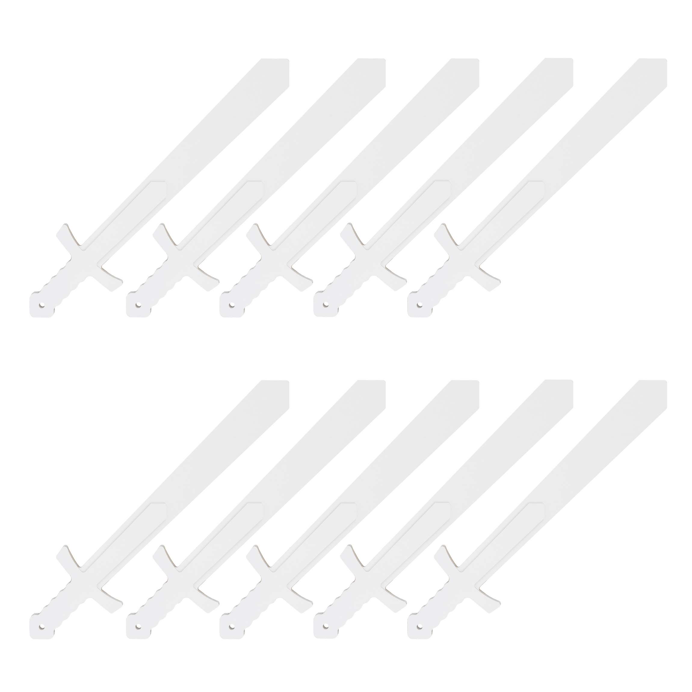 Kostüm Schwert 10er Set weiß zum Bemalen/Bekleben