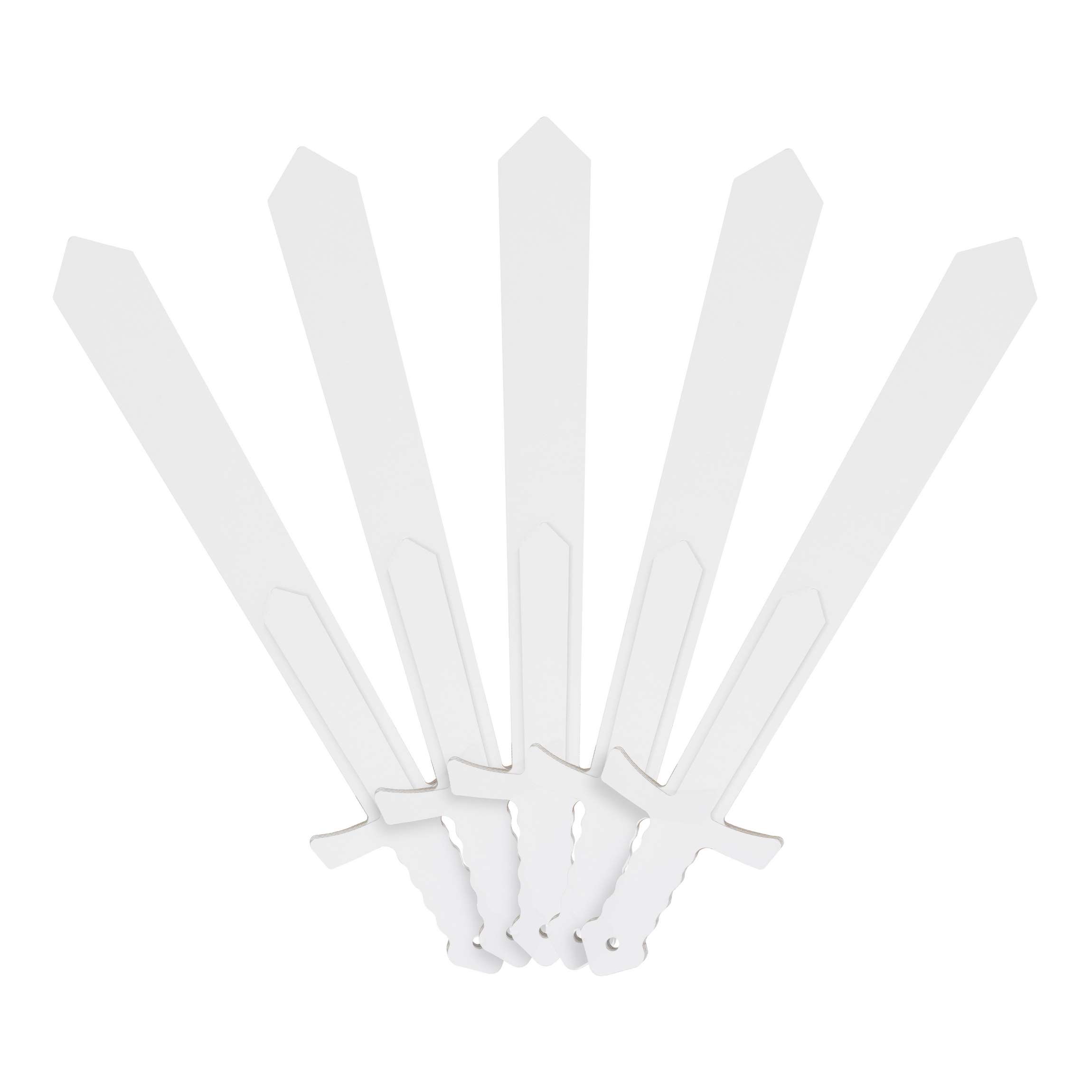 Kostüm Schwert 5er Set weiß zum Bemalen/Bekleben