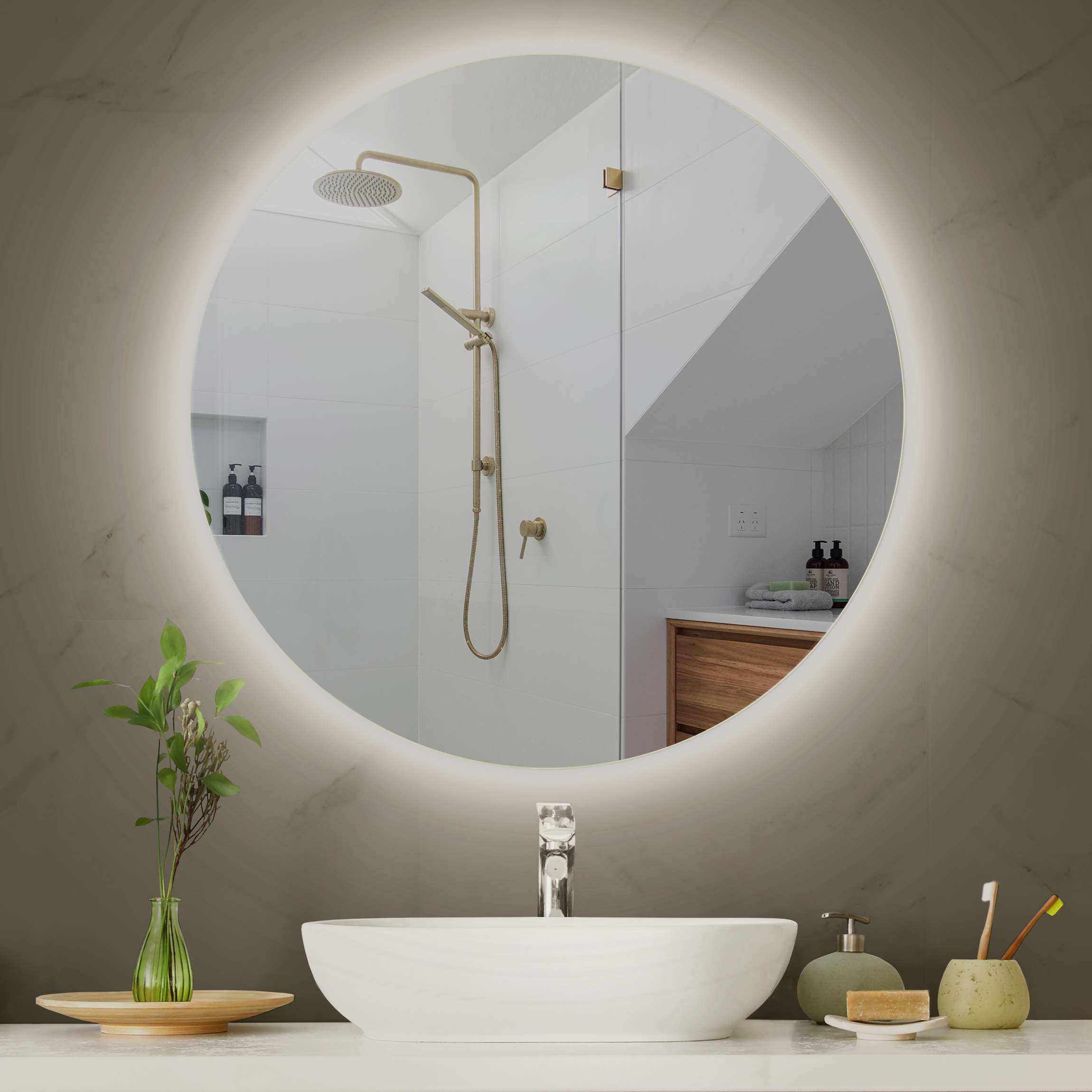 LED-Spiegel Badspiegel mit Beleuchtung rund