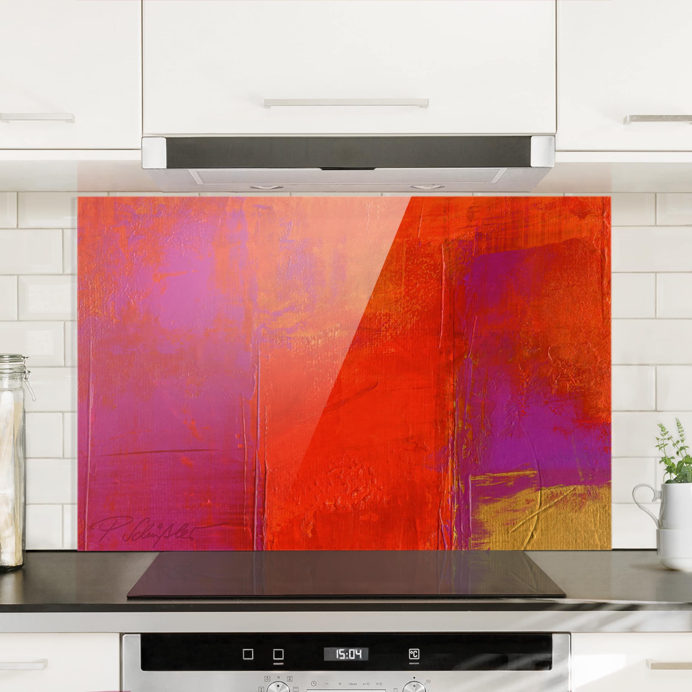 Glas Spritzschutz - Querformat 3:2 Magenta Energy