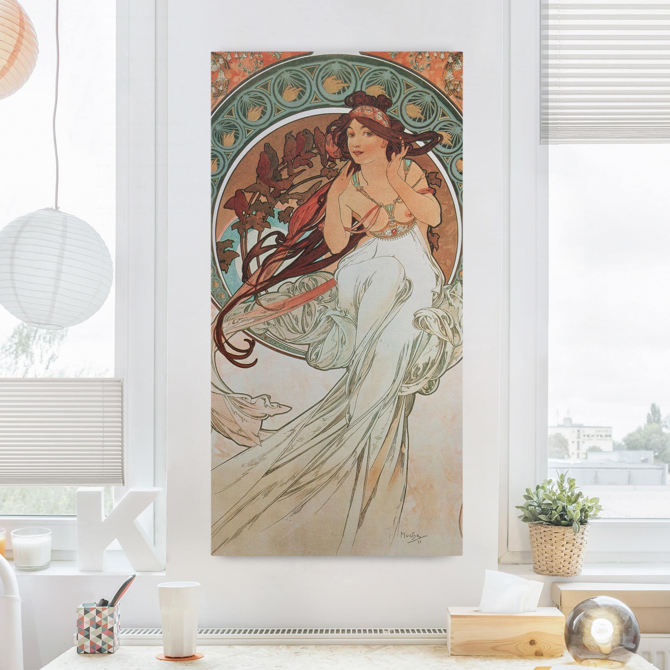 Leinwandbild - Hochformat Alfons Mucha - Vier Künste - Die Musik