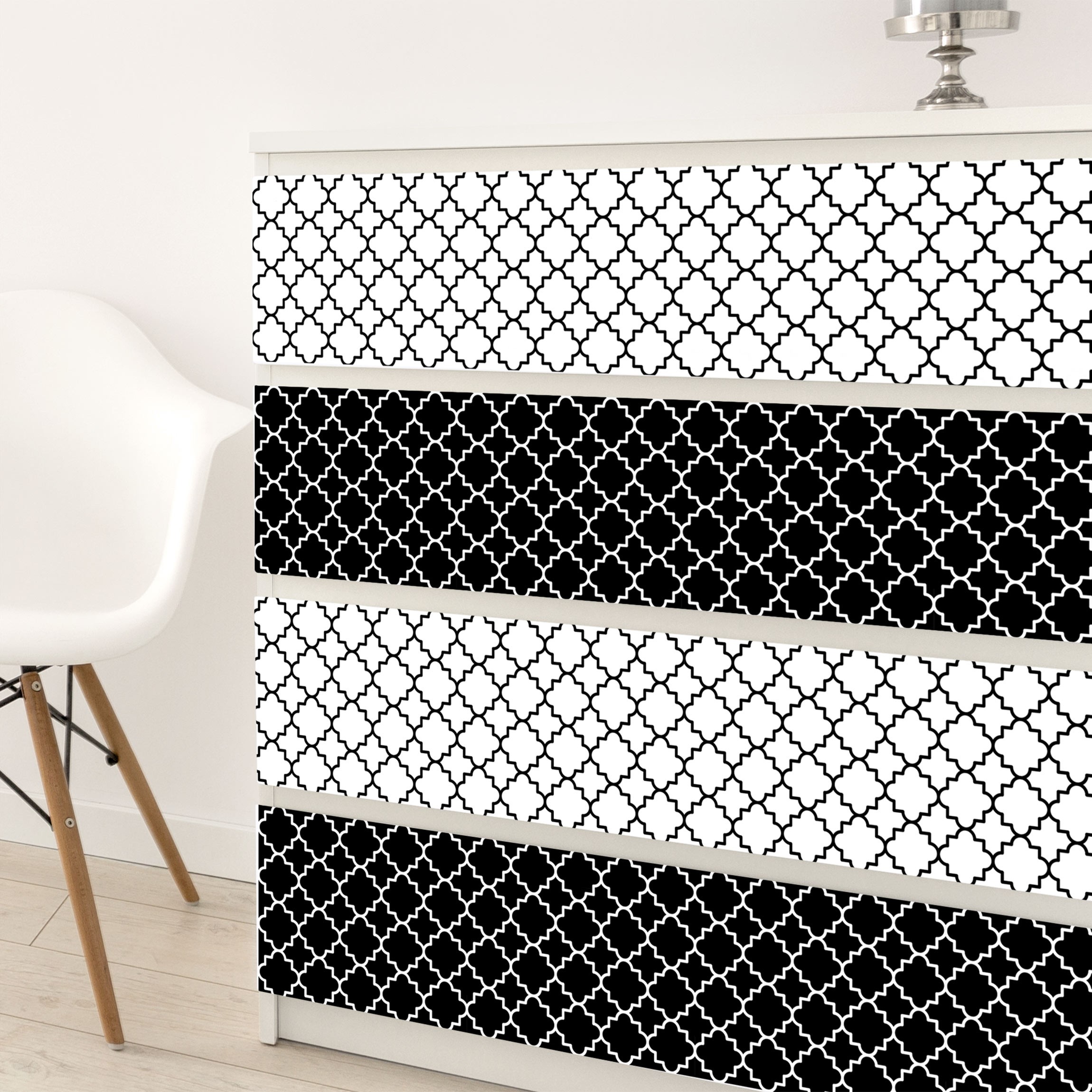 Möbelfolie Marokkanisches Fliesen Vierpassmuster Set