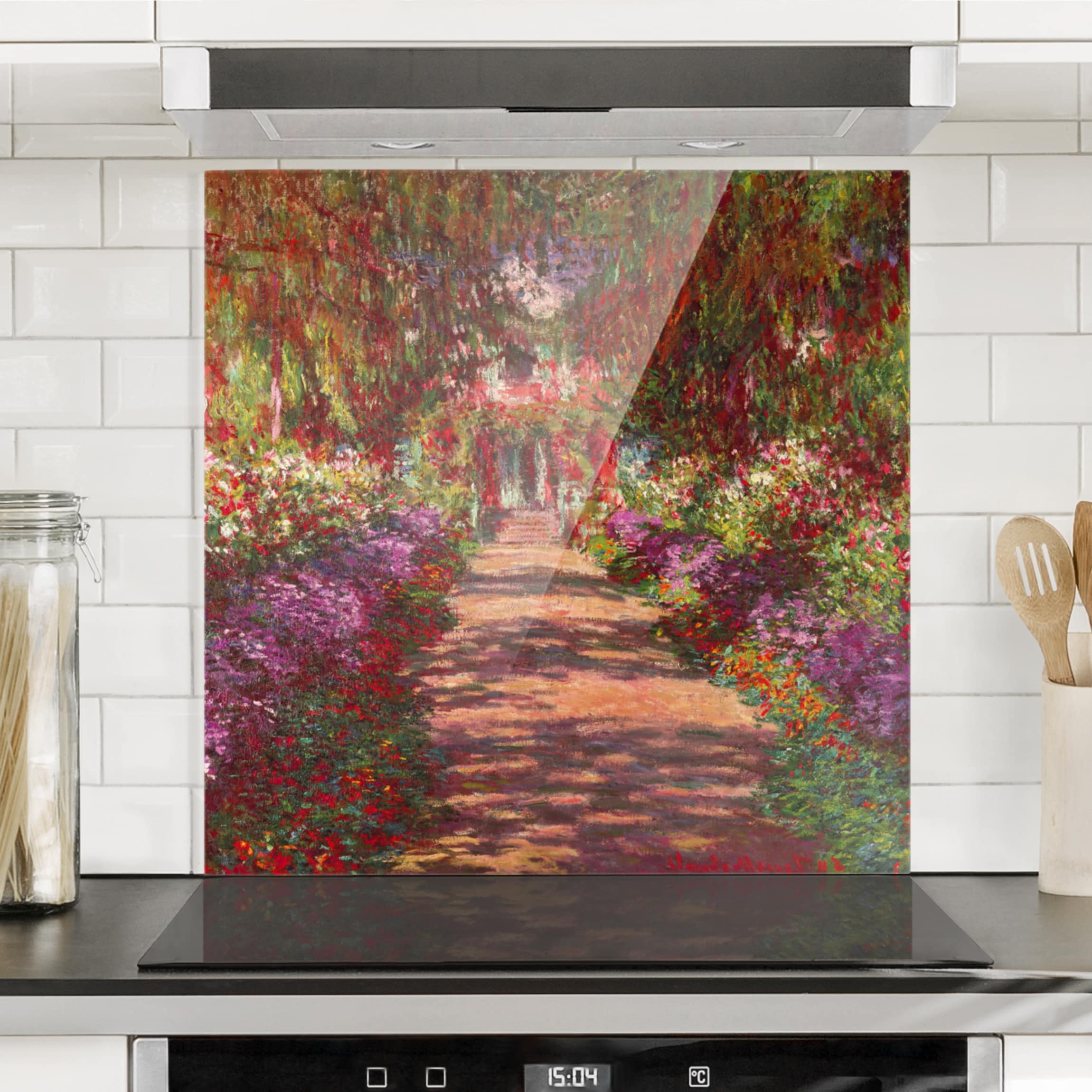 Spritzschutz Claude Monet - Weg in Monets Garten in Giverny
