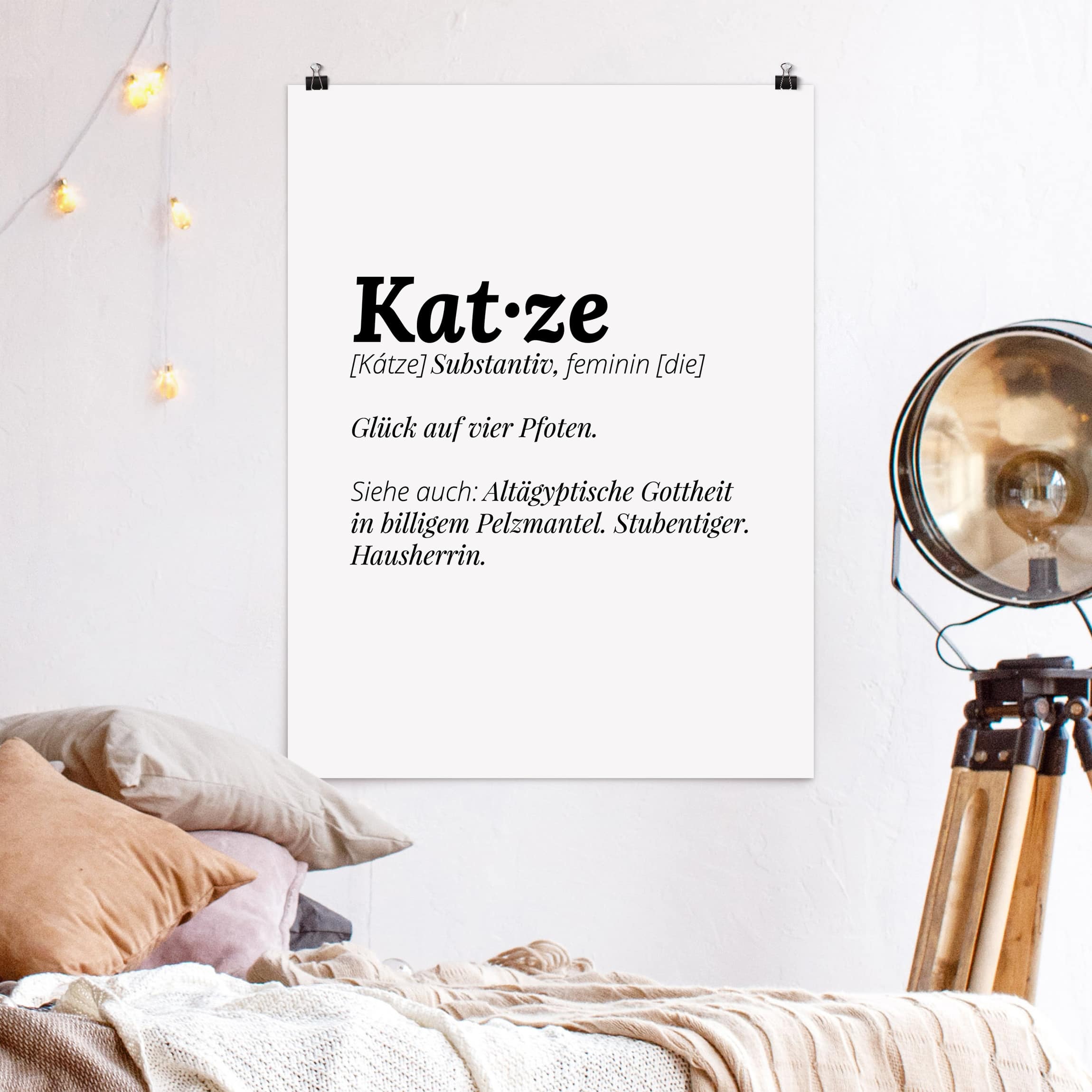 Poster Spruch Die Definition von Katze
