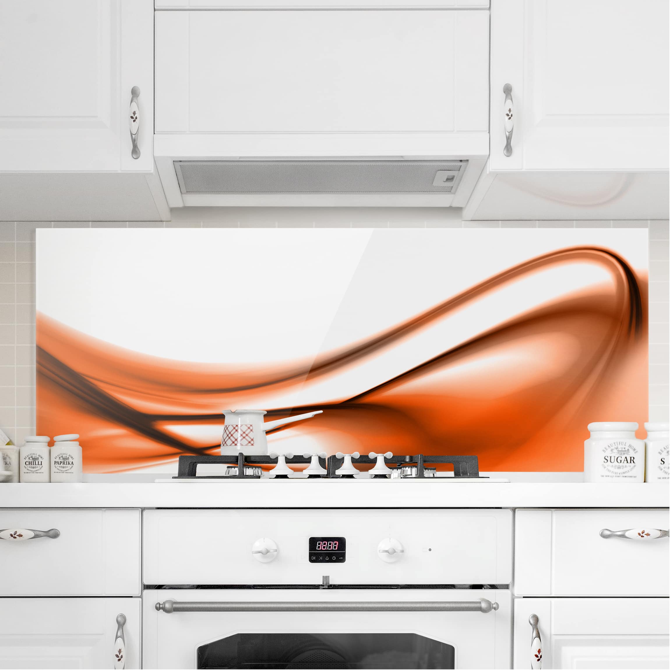 Glas Spritzschutz Orange Touch