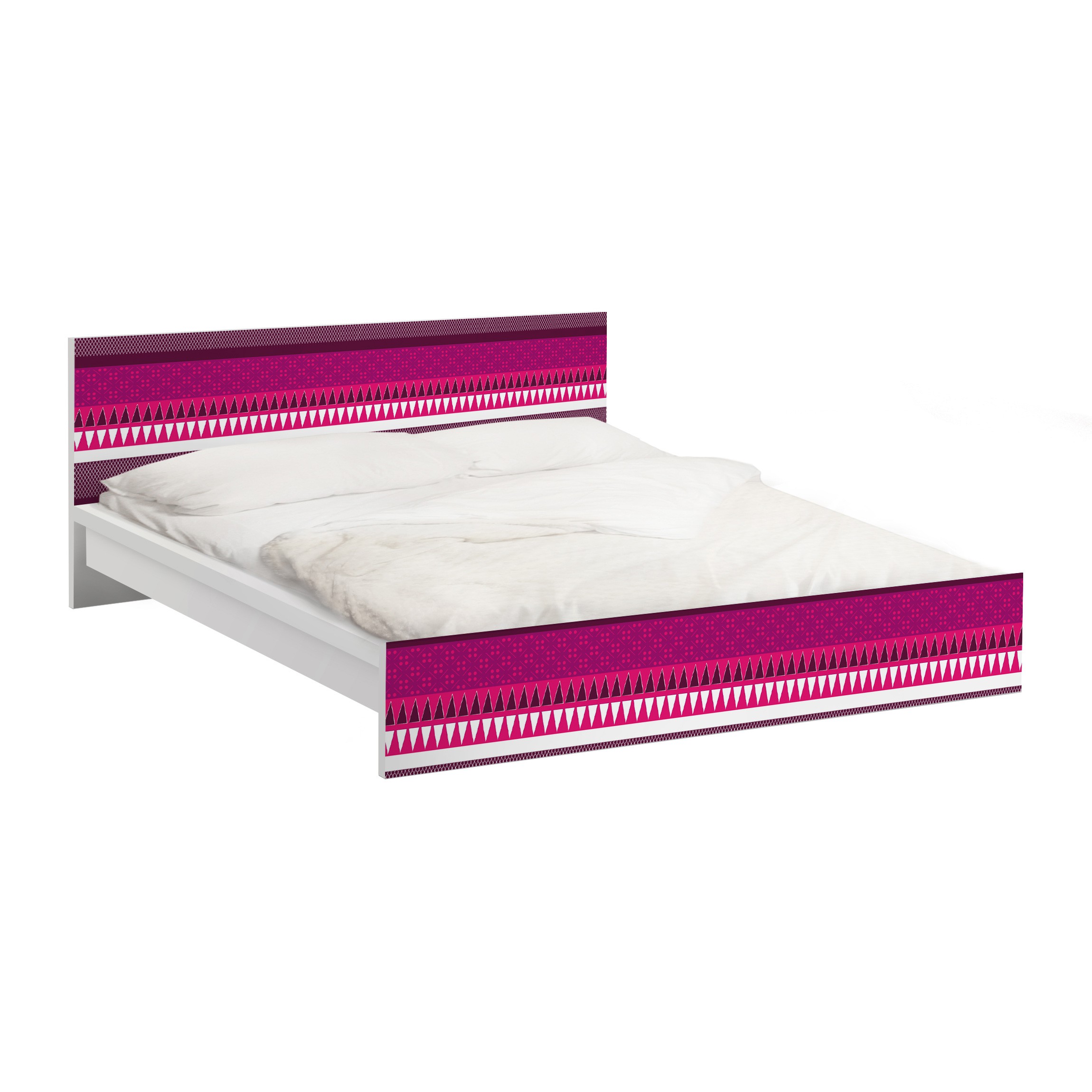 Möbelfolie für IKEA Malm Bett 140 cm Breite Pink Ethnomix