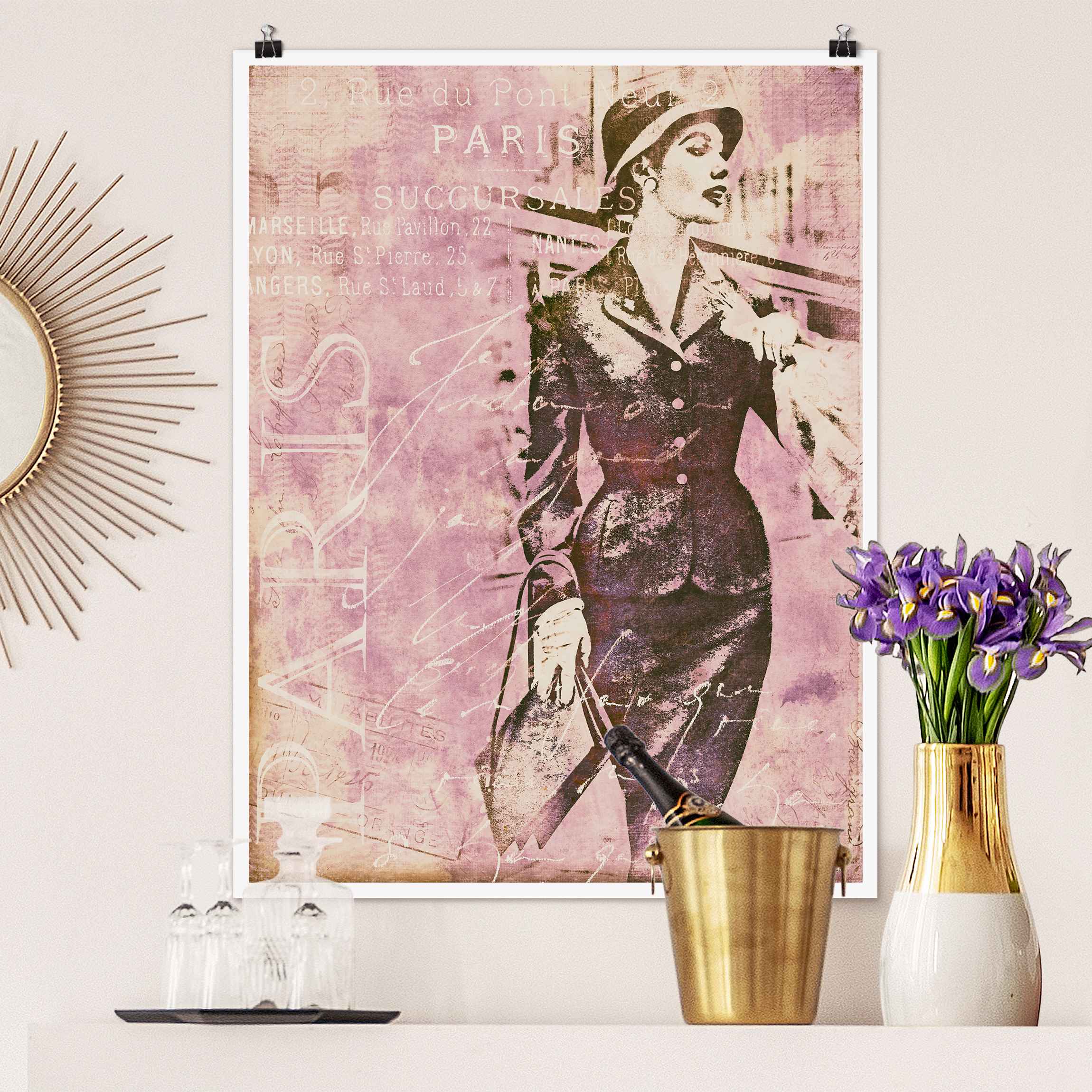 Poster Vintage Collage - Pariserin