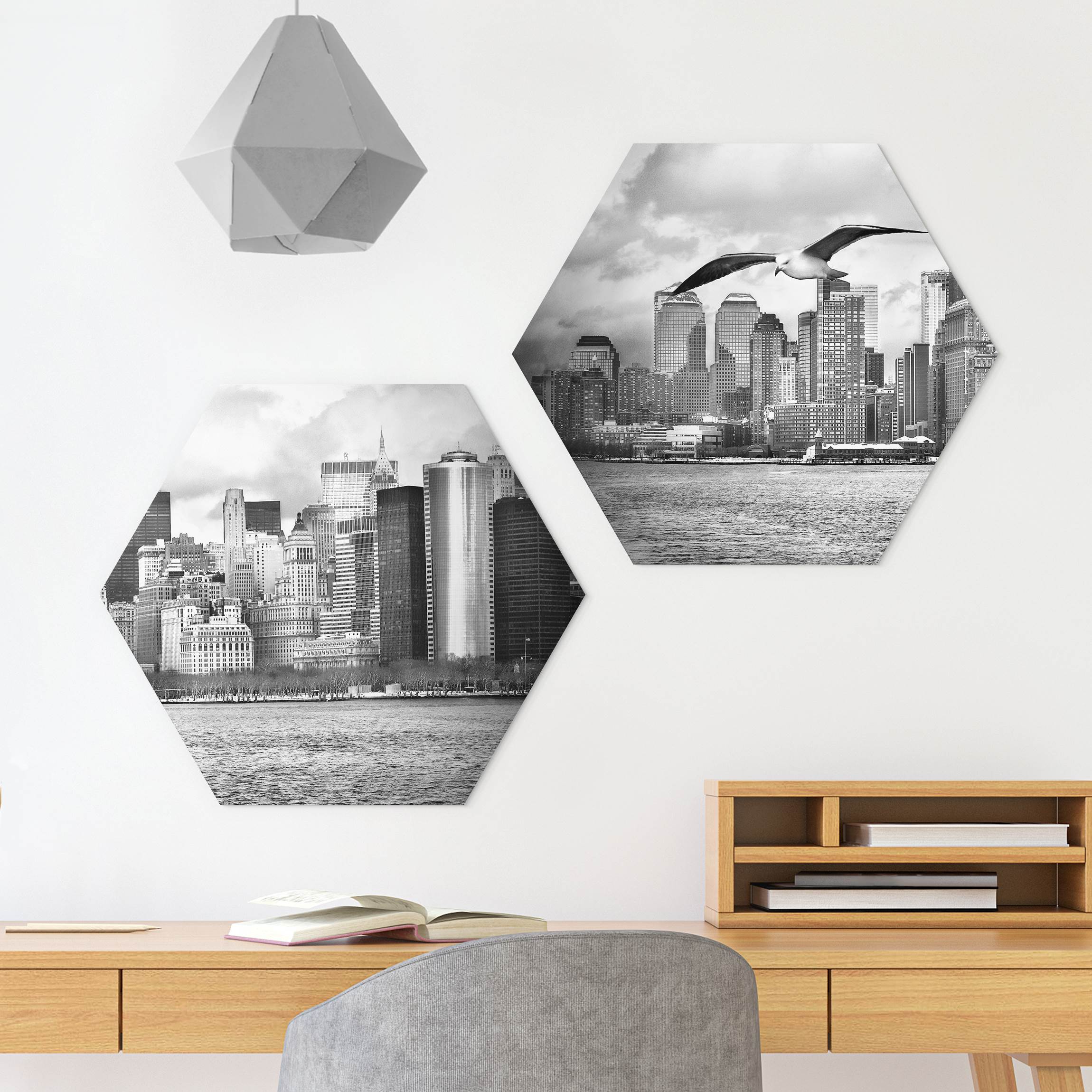 2-teiliges Hexagon-Alu-Dibond Bild No.YK1 New York II