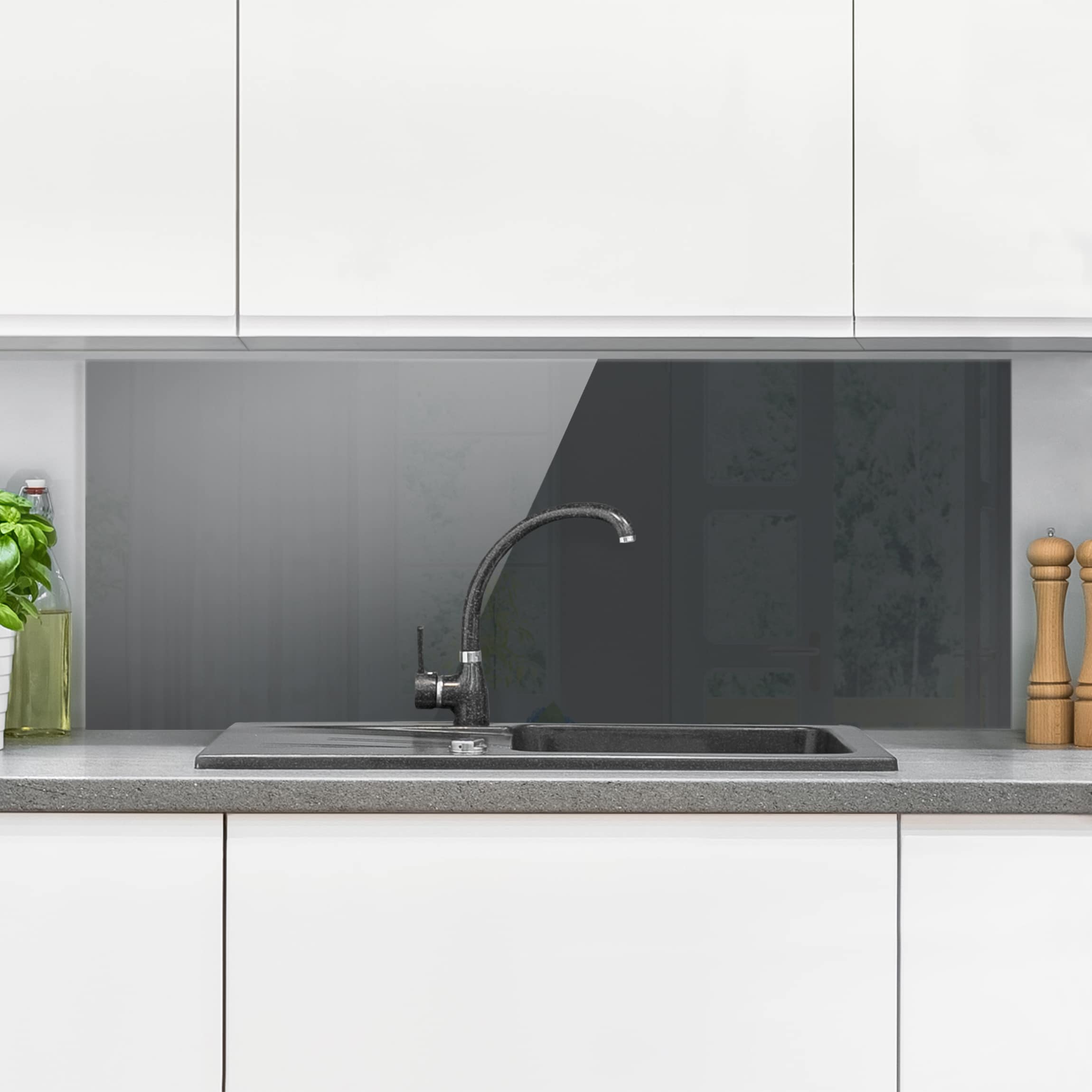 Glas Spritzschutz Mondgrau