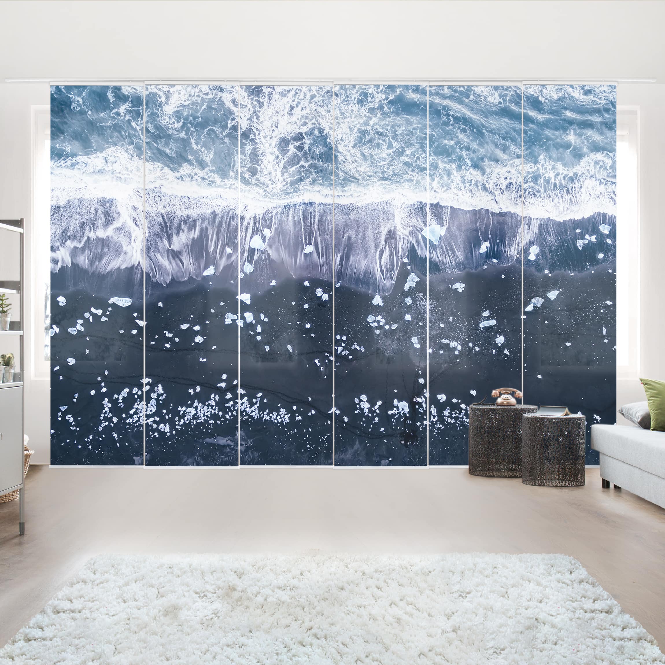 Schiebegardine Set Luftbild - Jökulsárlón in Island