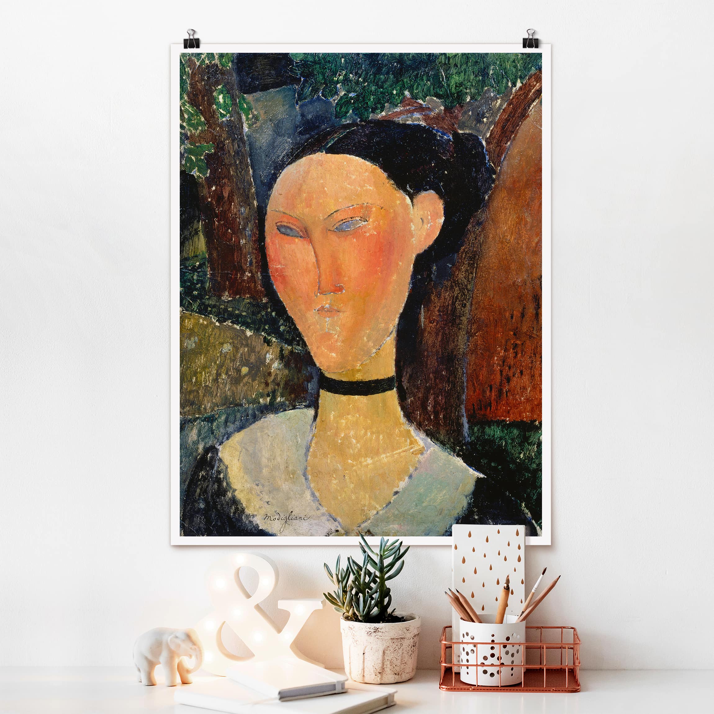 Poster - Hochformat Amedeo Modigliani - Junge Frau