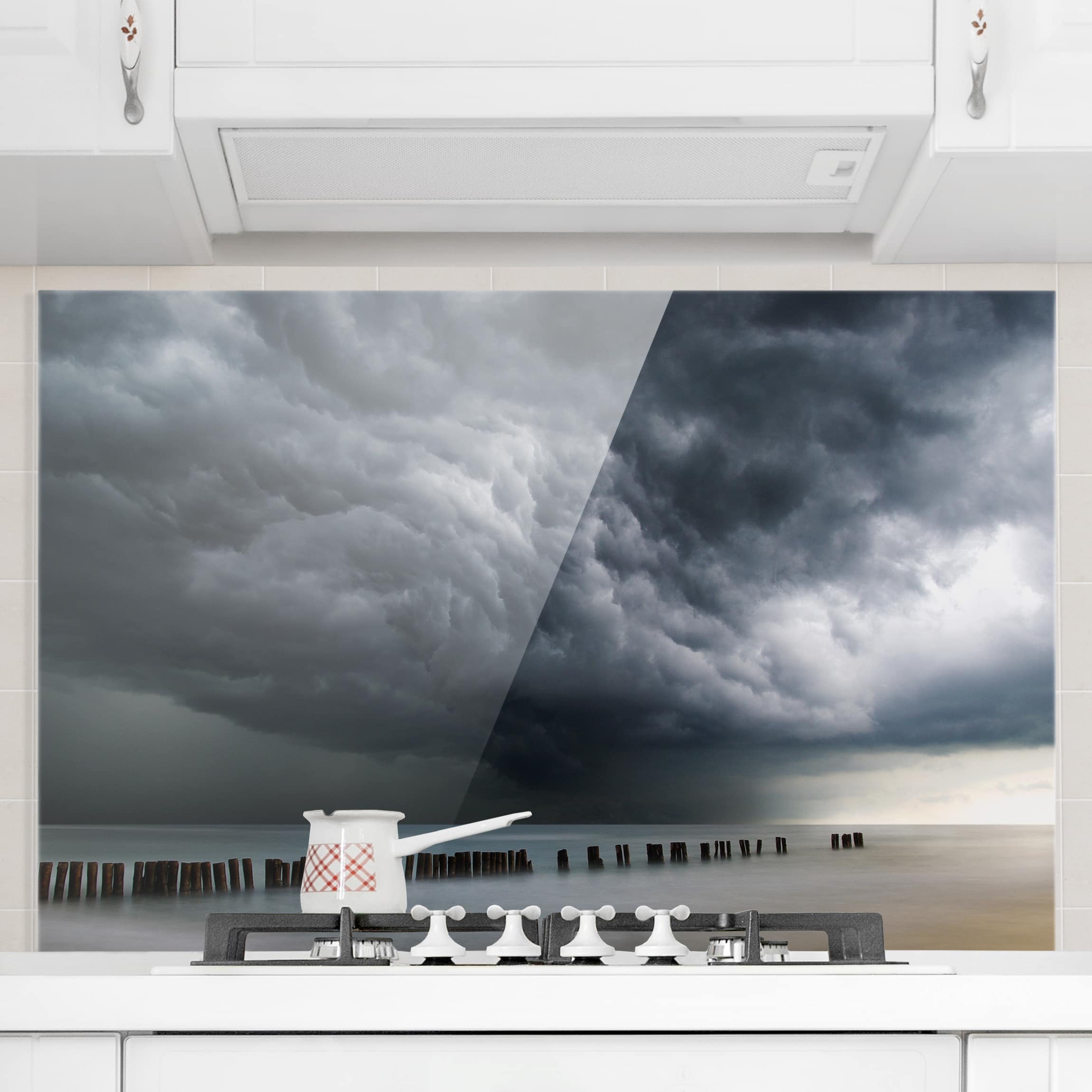 Glas Spritzschutz - Querformat 3:2 Sturmwolken über der Ostsee