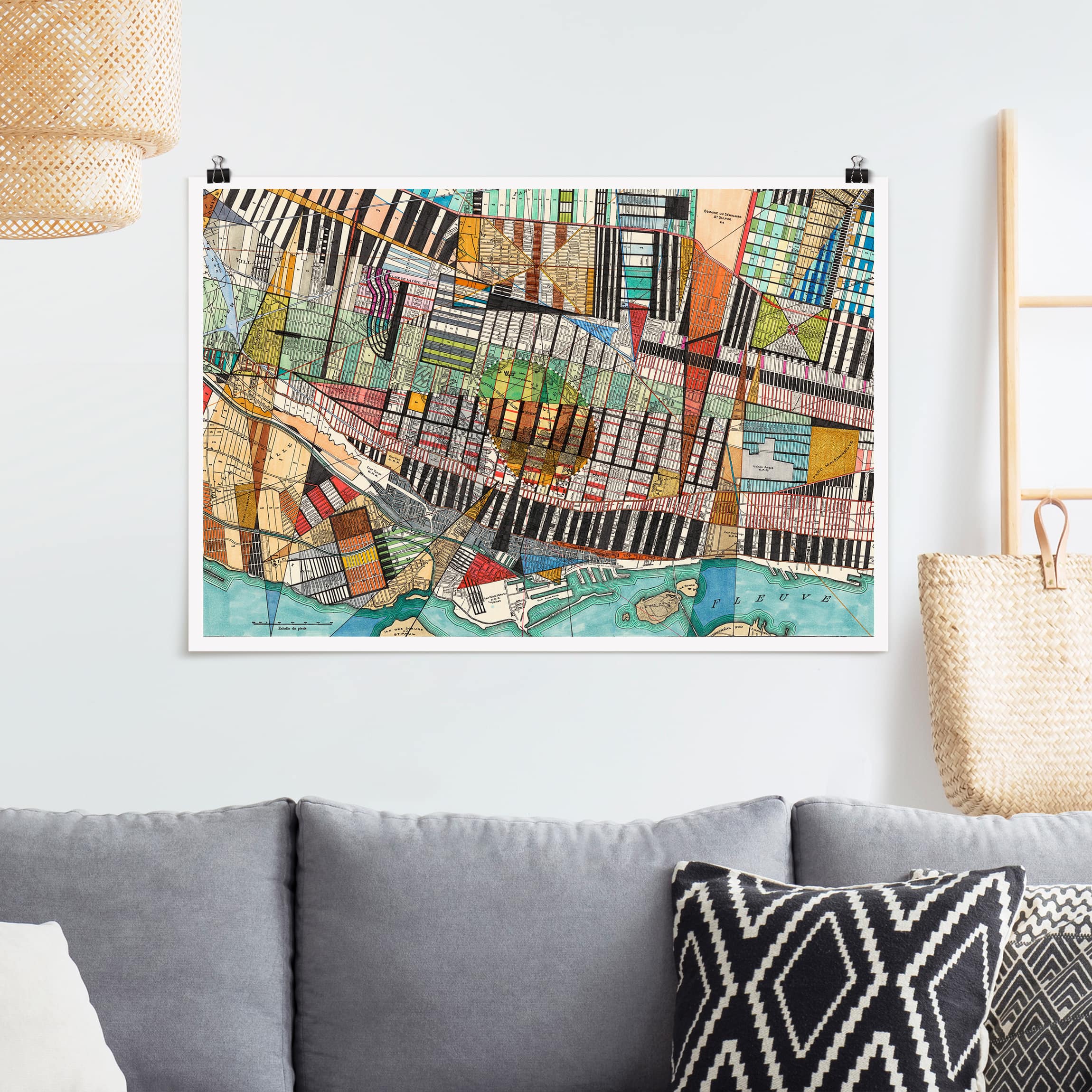 Poster - Querformat Moderne Karte von Montreal