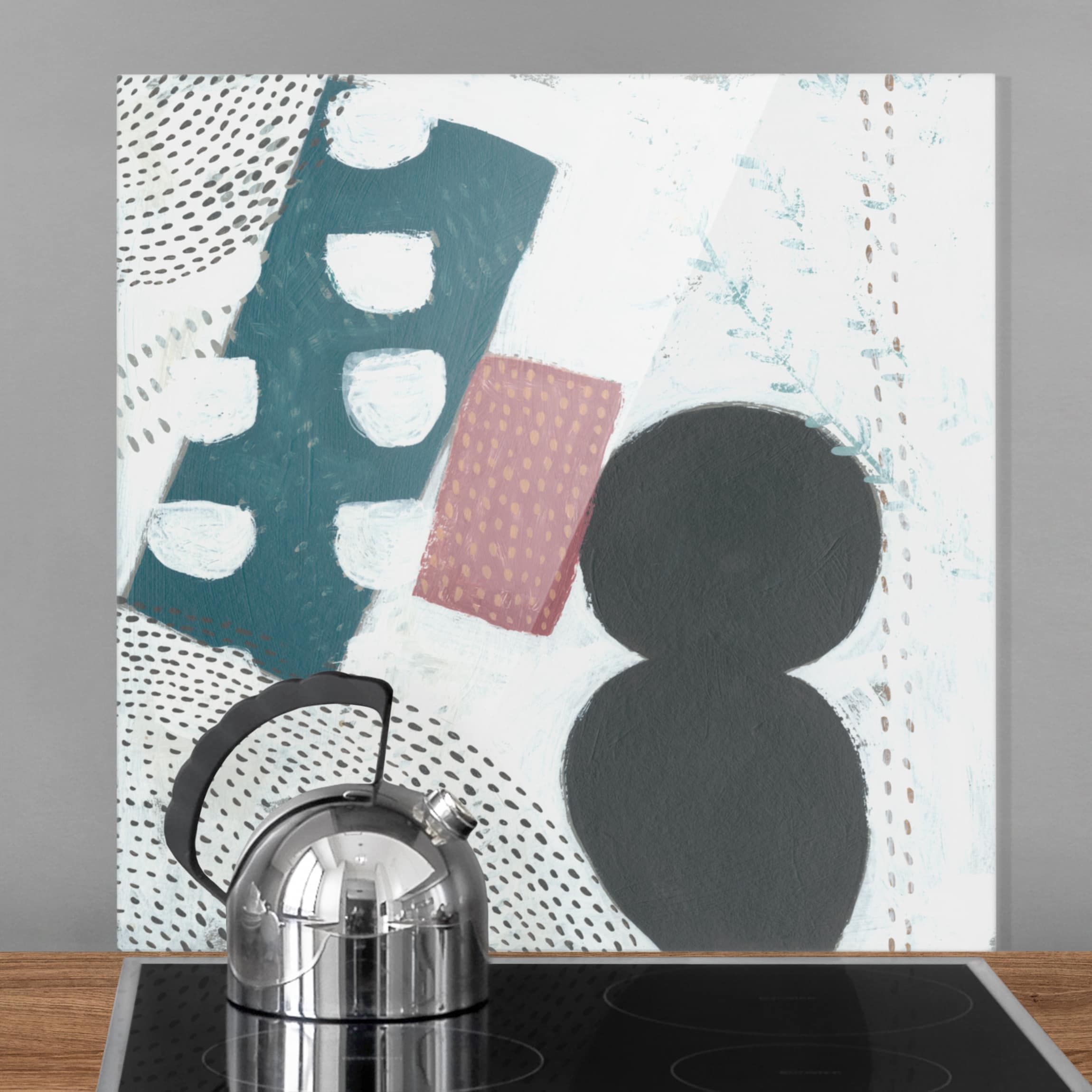 Spritzschutz Karneval der Formen in Petrol I