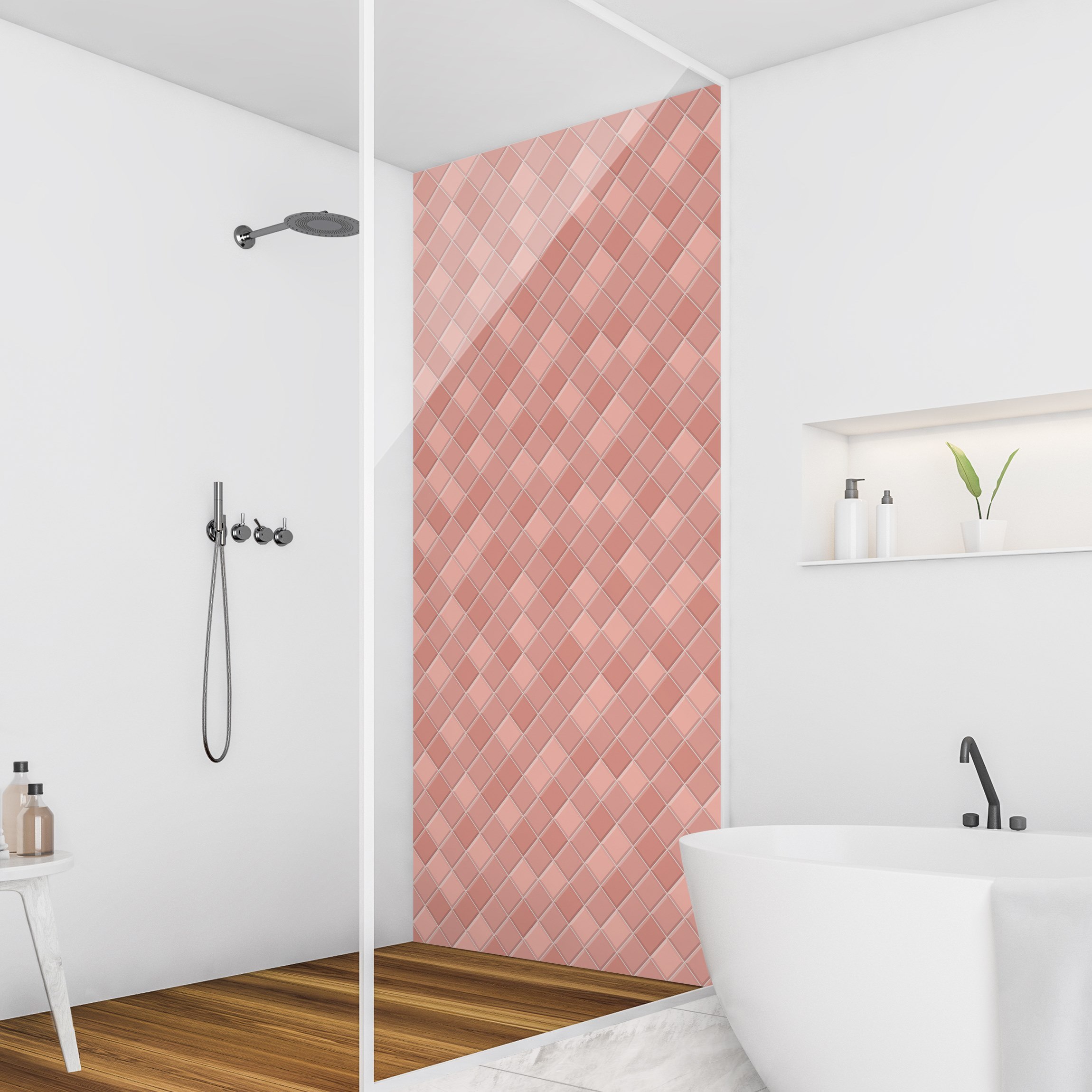 Duschrückwand Mosaik Fliesen - Altrosa