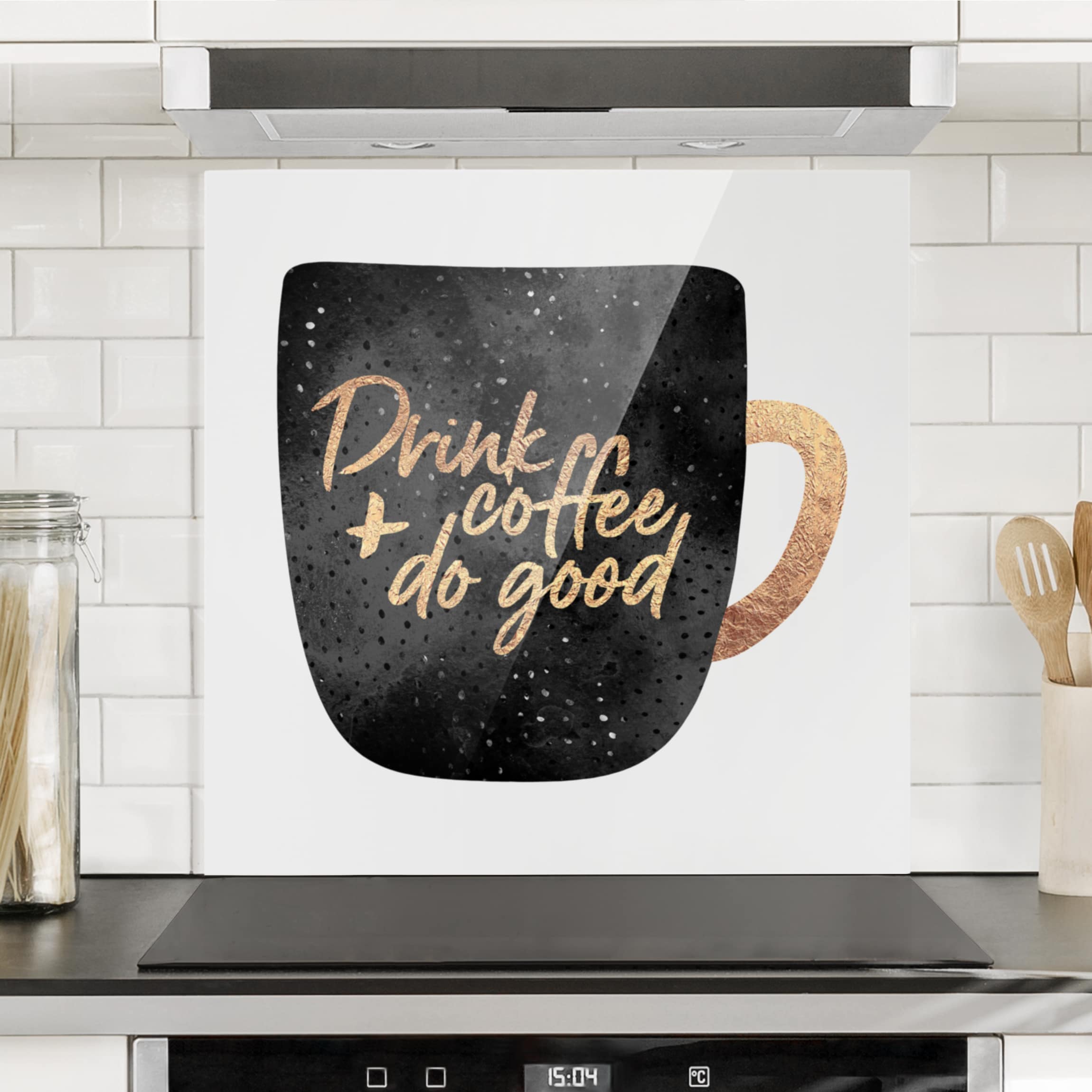 Spritzschutz Drink Coffee, Do Good - schwarz