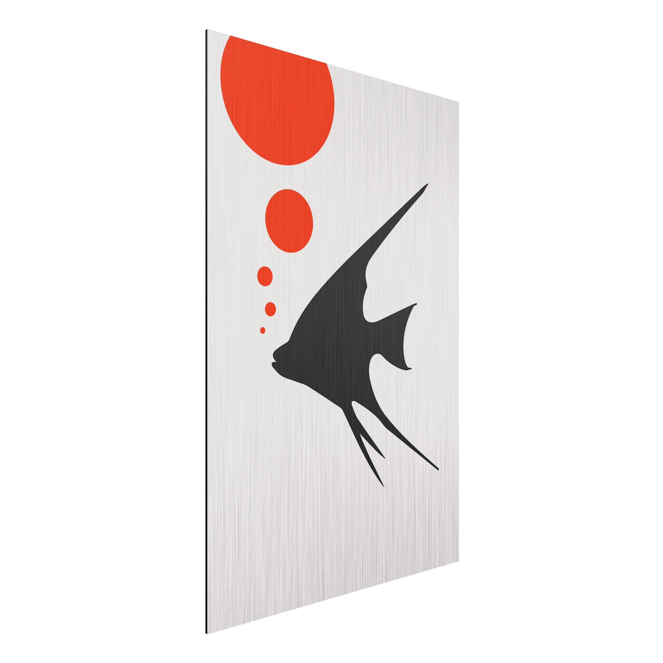Alu-Dibond Outdoor Bild Fisch mit Roten Blasen