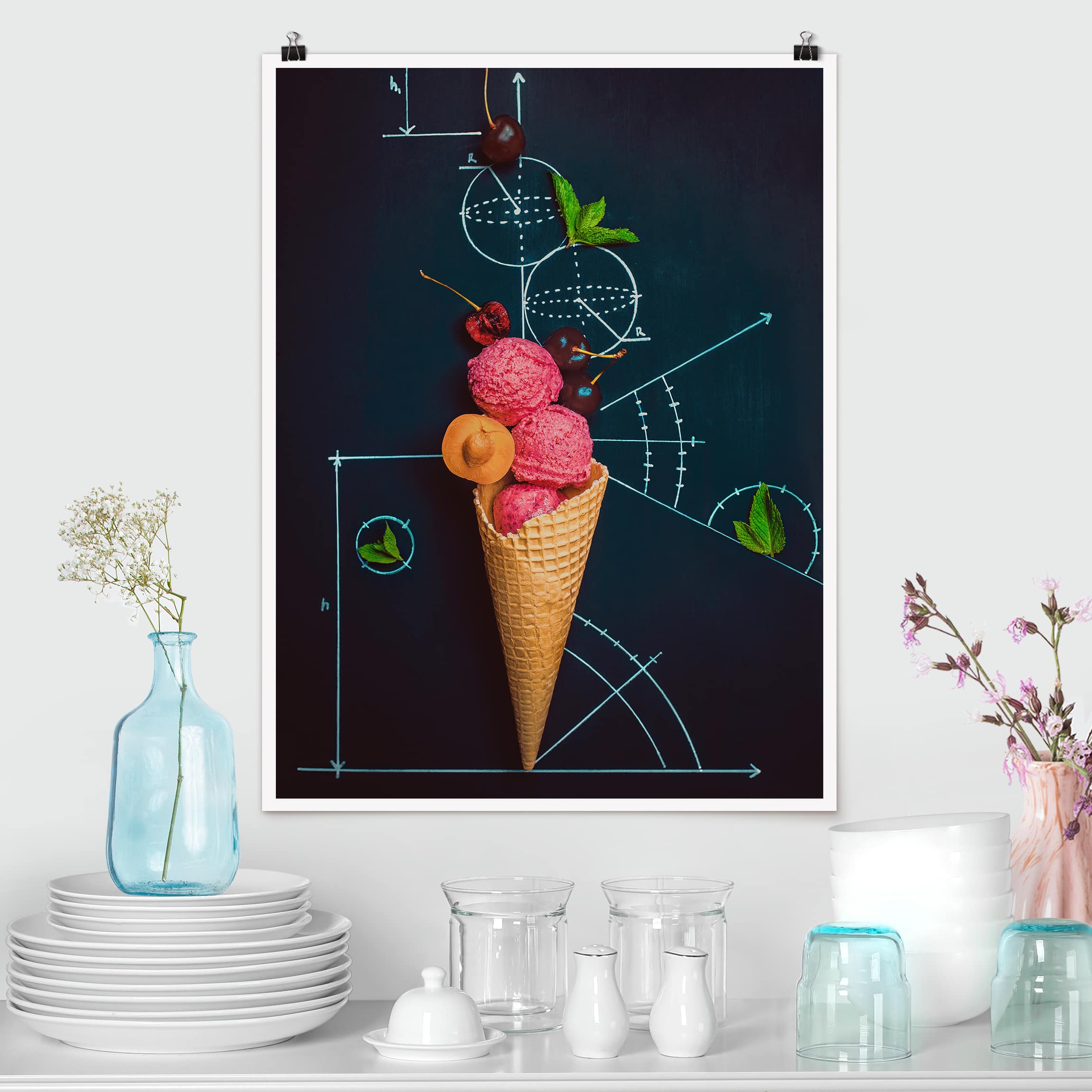Poster Küche Geometrie im Sommer