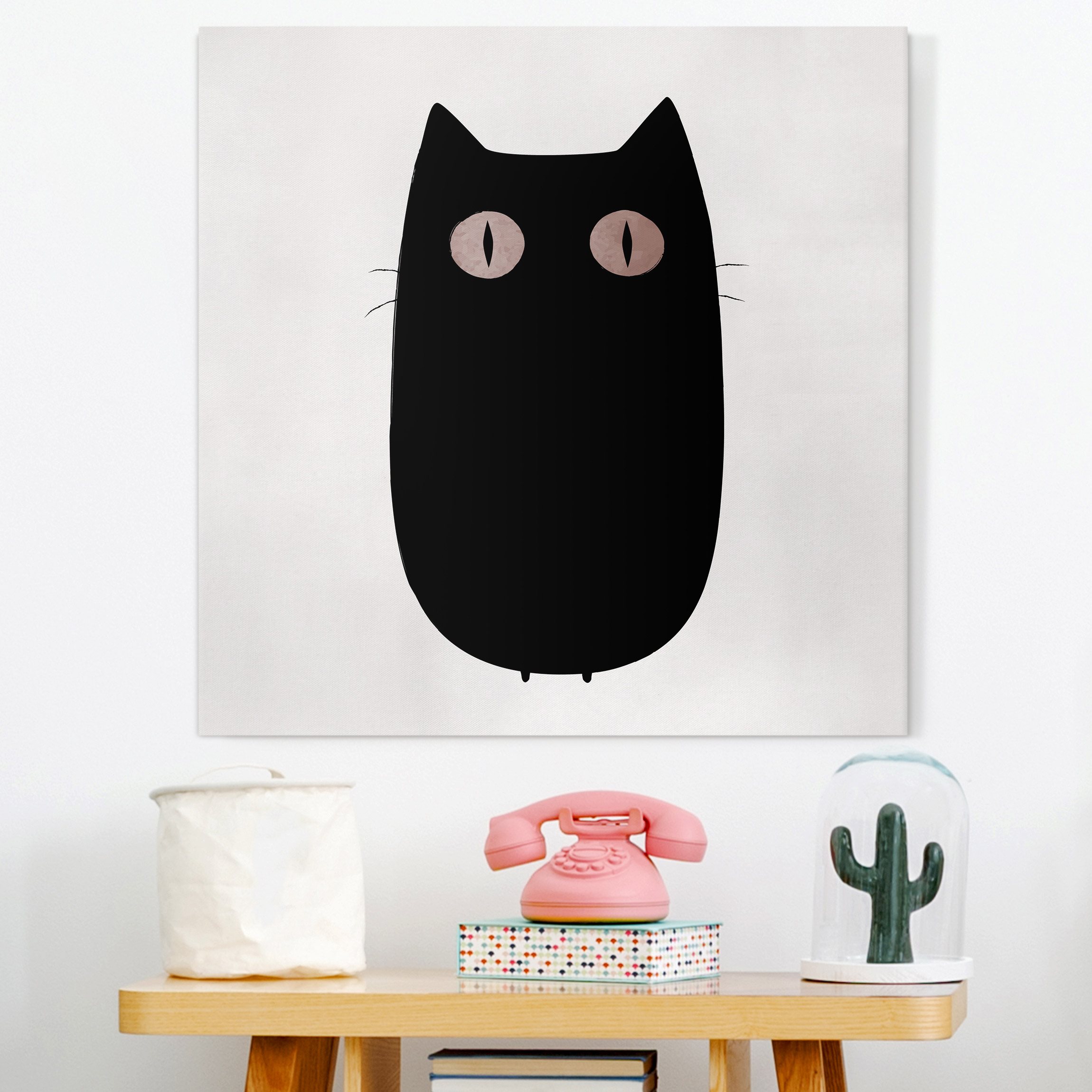 Leinwandbild Schwarze Katze Illustration