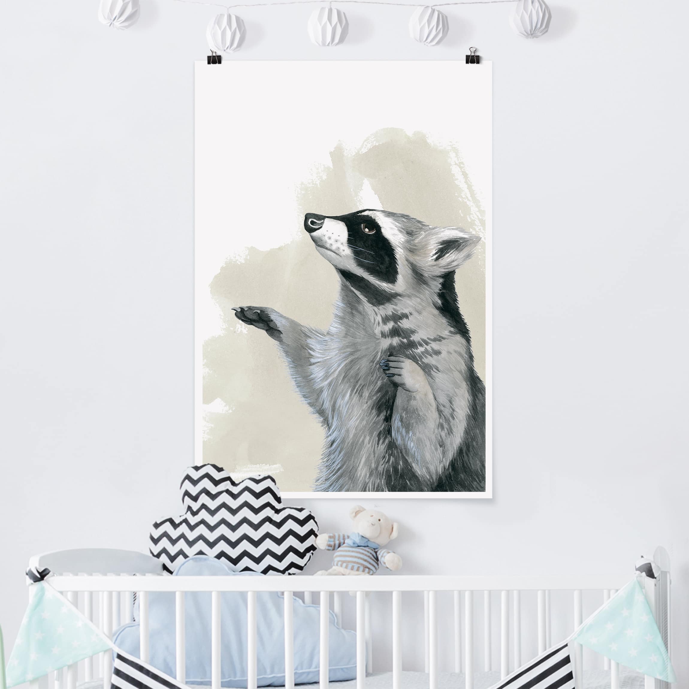 Poster - Hochformat Waldfreunde - Waschbär